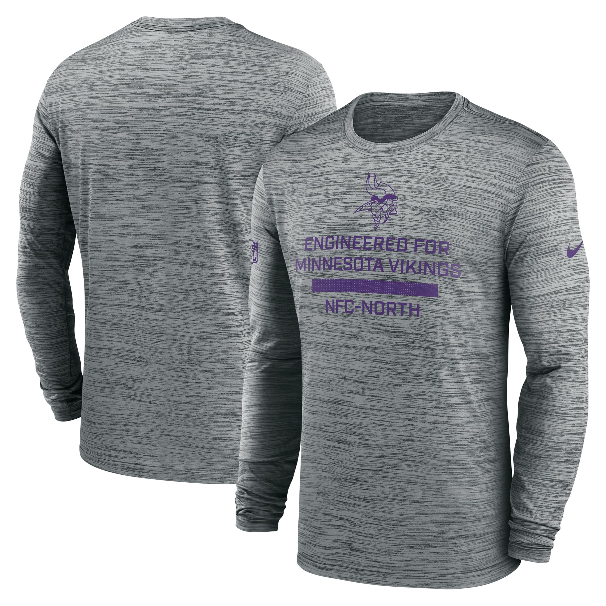 Men's Nike Gray Minnesota Vikings Sideline Velocity Dri-FIT Long Sleeve T-Shirt
