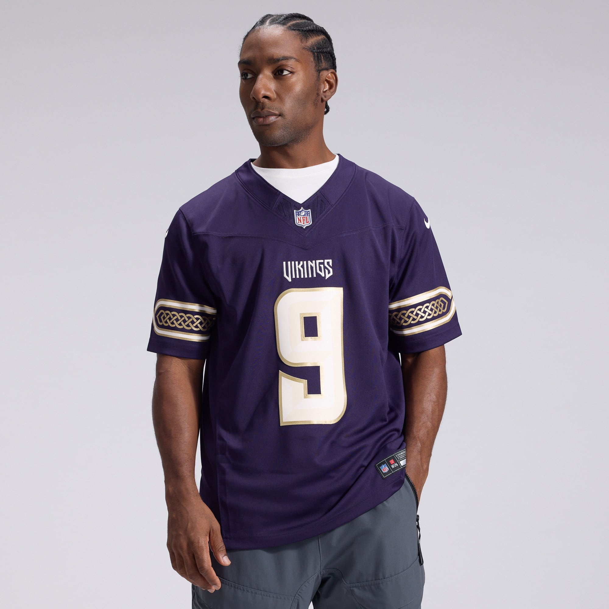 Men's Nike J.J. McCarthy Purple Minnesota Vikings 2026 Rivalries Collection Stitched Limited Jersey