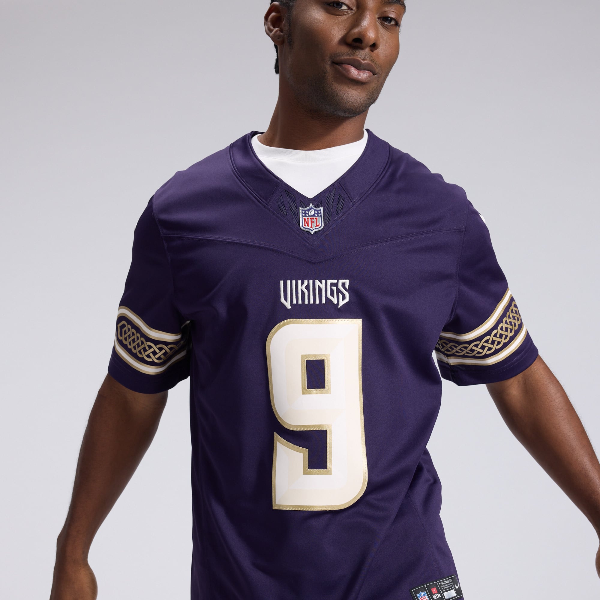 Men's Nike J.J. McCarthy Purple Minnesota Vikings 2026 Rivalries Collection Stitched Limited Jersey