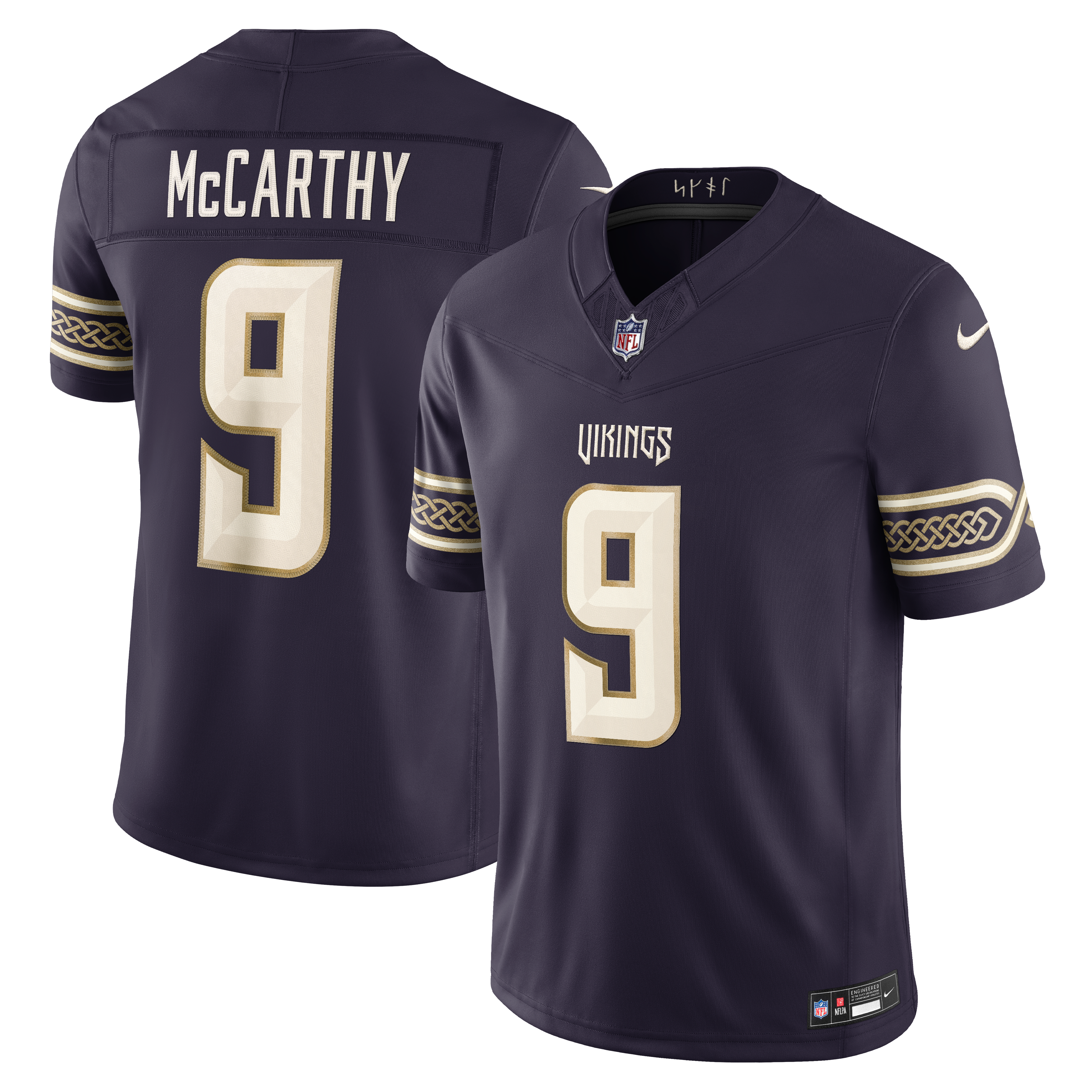Men's Nike J.J. McCarthy Purple Minnesota Vikings 2026 Rivalries Collection Stitched Limited Jersey