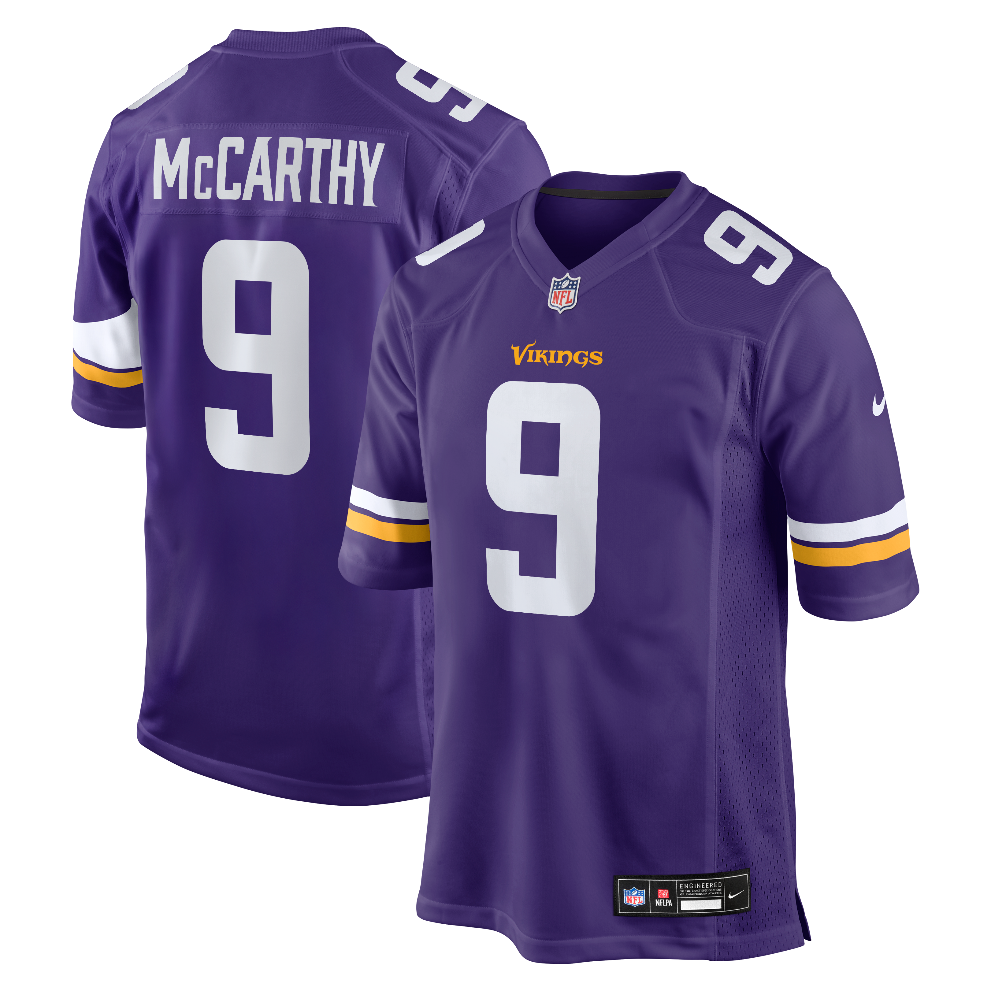 Men's Nike J.J. McCarthy Purple Minnesota Vikings Game Jersey