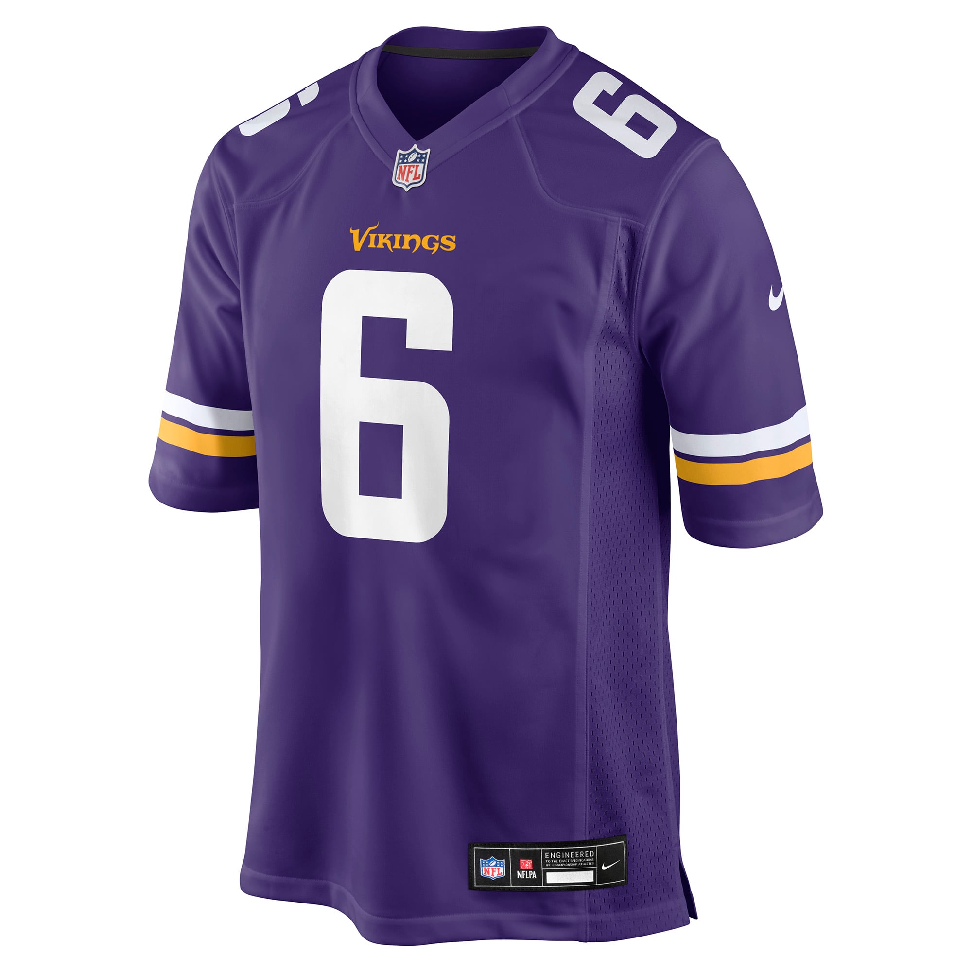 Maillot de match l'équipe Nike Johnny Hekker violet des Minnesota Vikings pour hommes