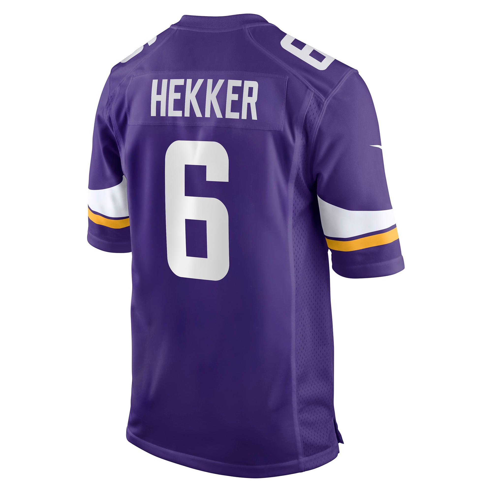 Maillot de match l'équipe Nike Johnny Hekker violet des Minnesota Vikings pour hommes