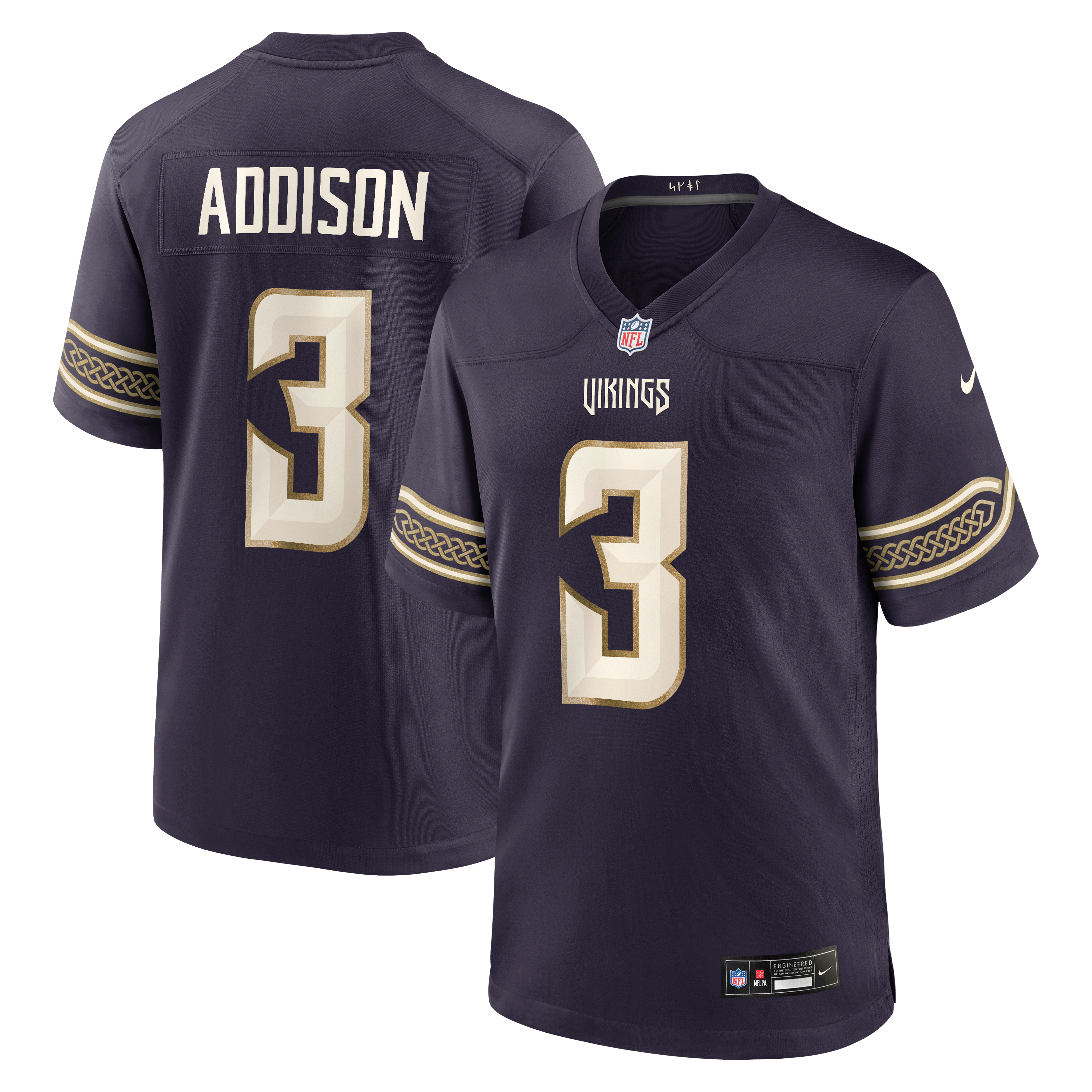 Men's Nike Jordan Addison Purple Minnesota Vikings 2026 Rivalries Collection Game Jersey