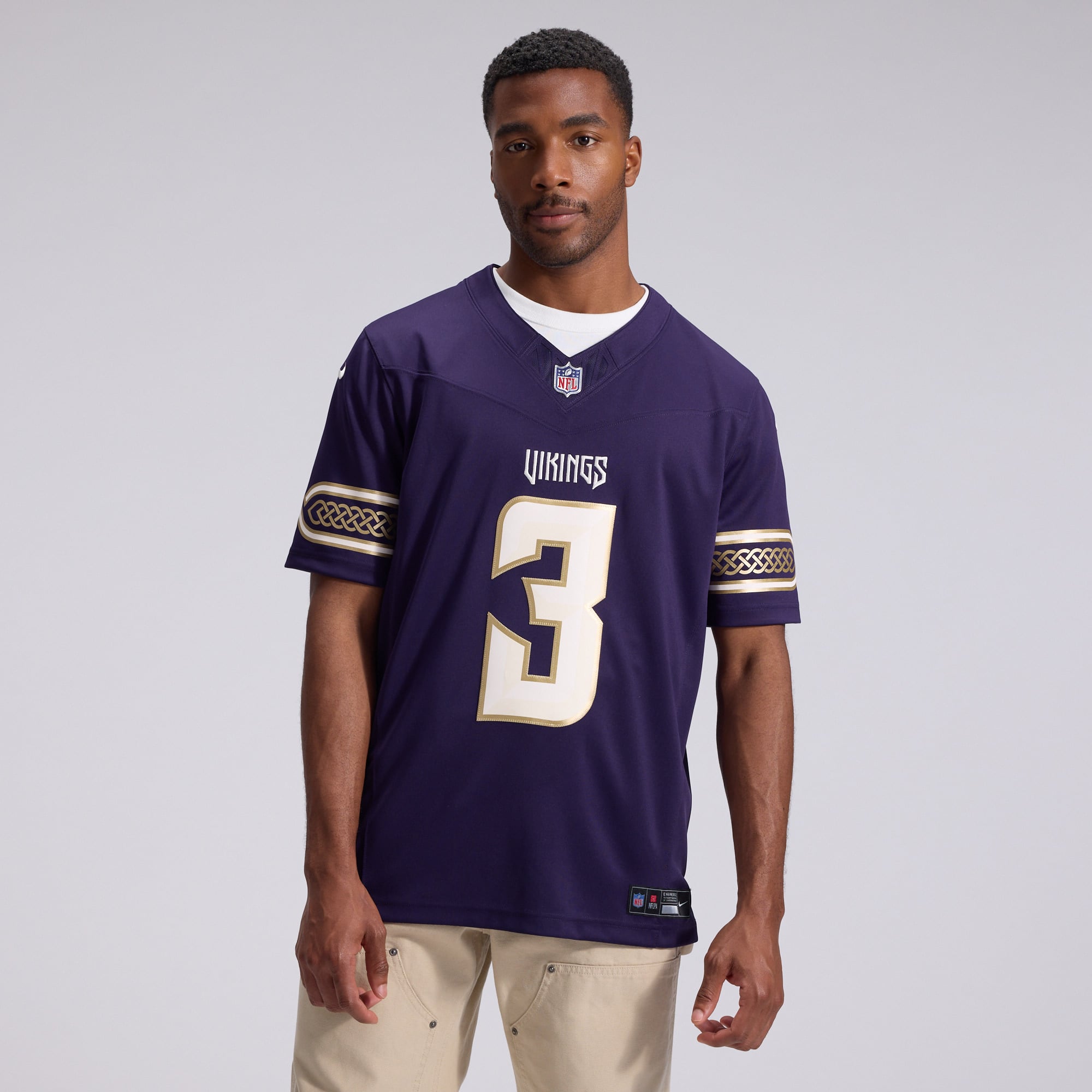 Men's Nike Jordan Addison Purple Minnesota Vikings 2026 Rivalries Collection Stitched Limited Jersey