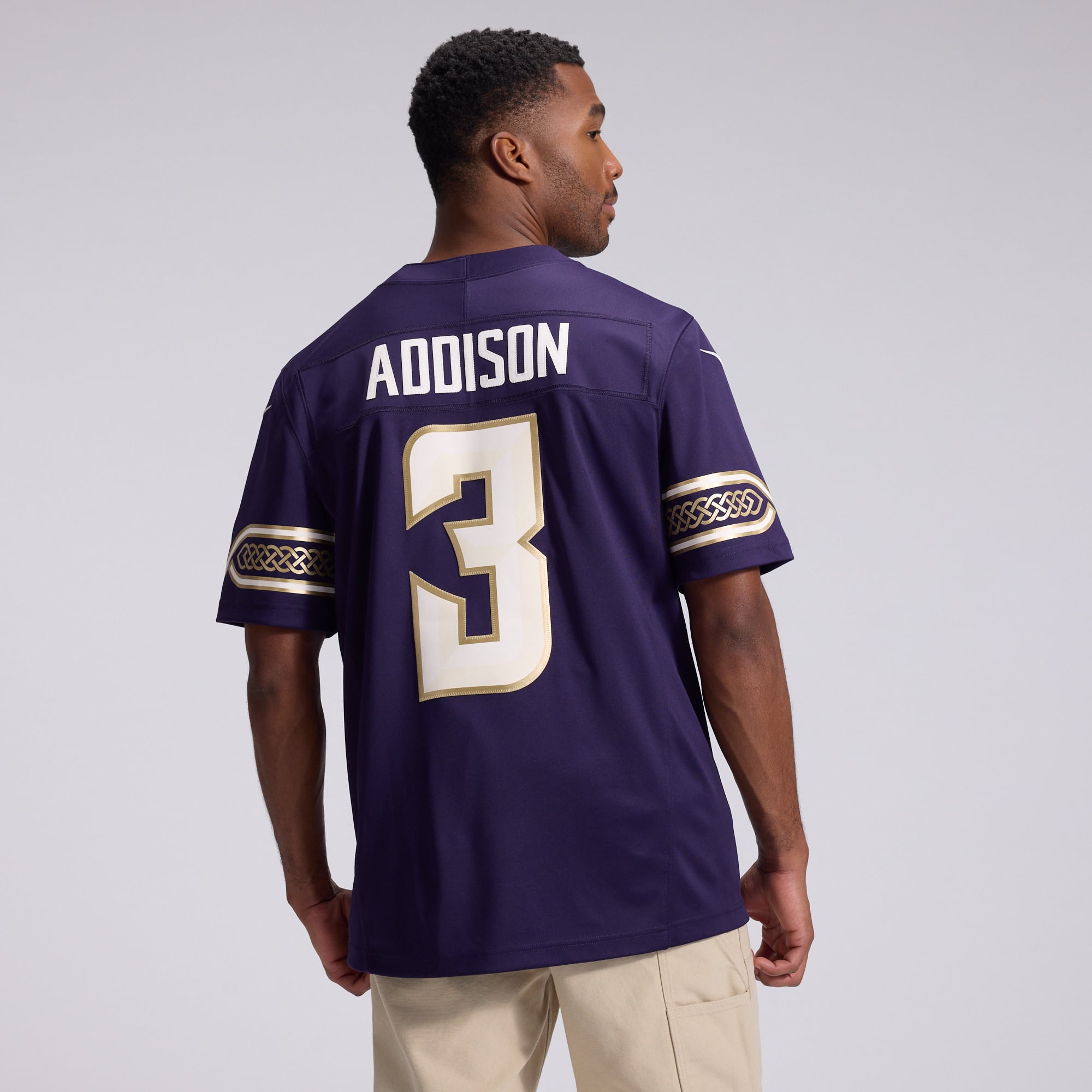 Men's Nike Jordan Addison Purple Minnesota Vikings 2026 Rivalries Collection Stitched Limited Jersey