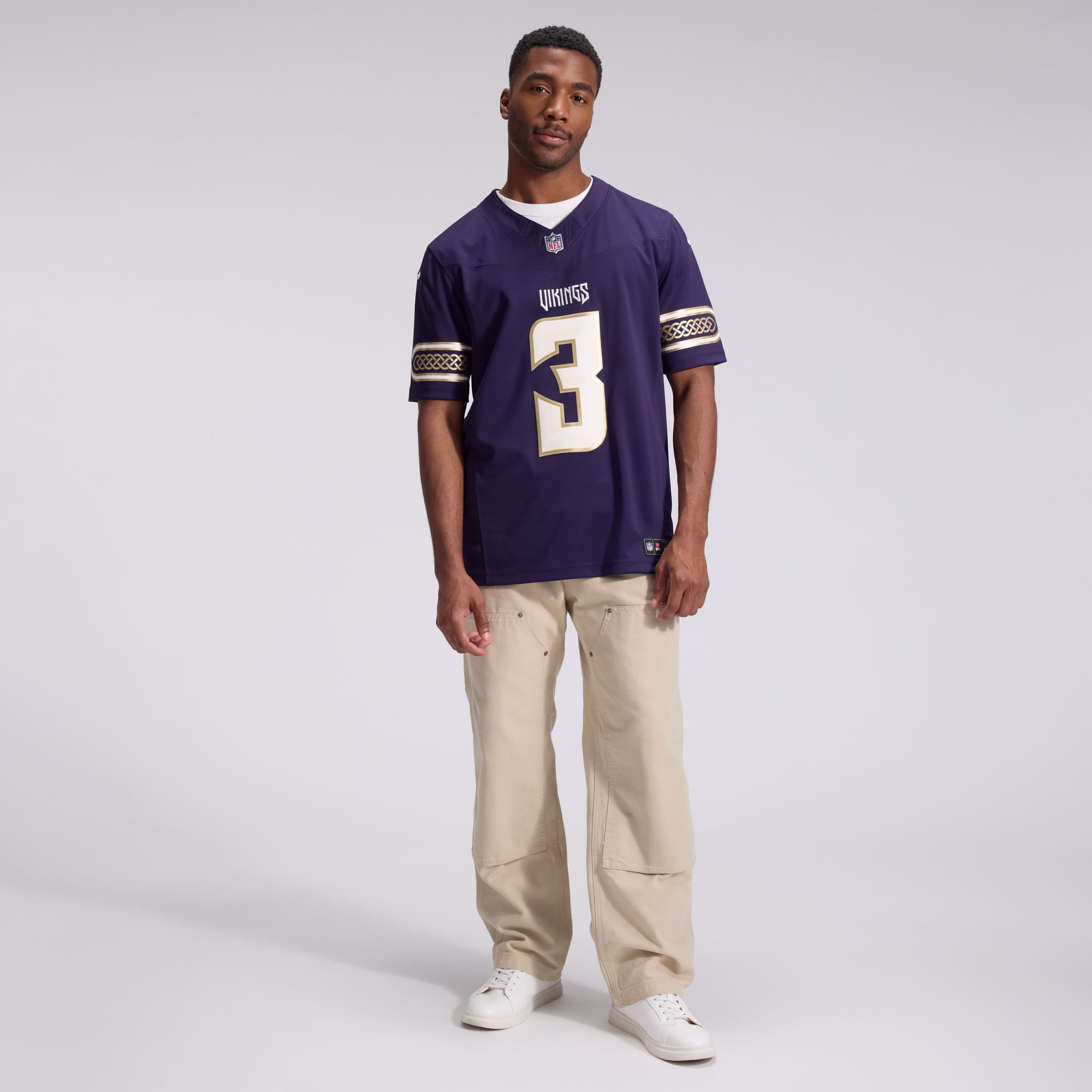 Men's Nike Jordan Addison Purple Minnesota Vikings 2026 Rivalries Collection Stitched Limited Jersey