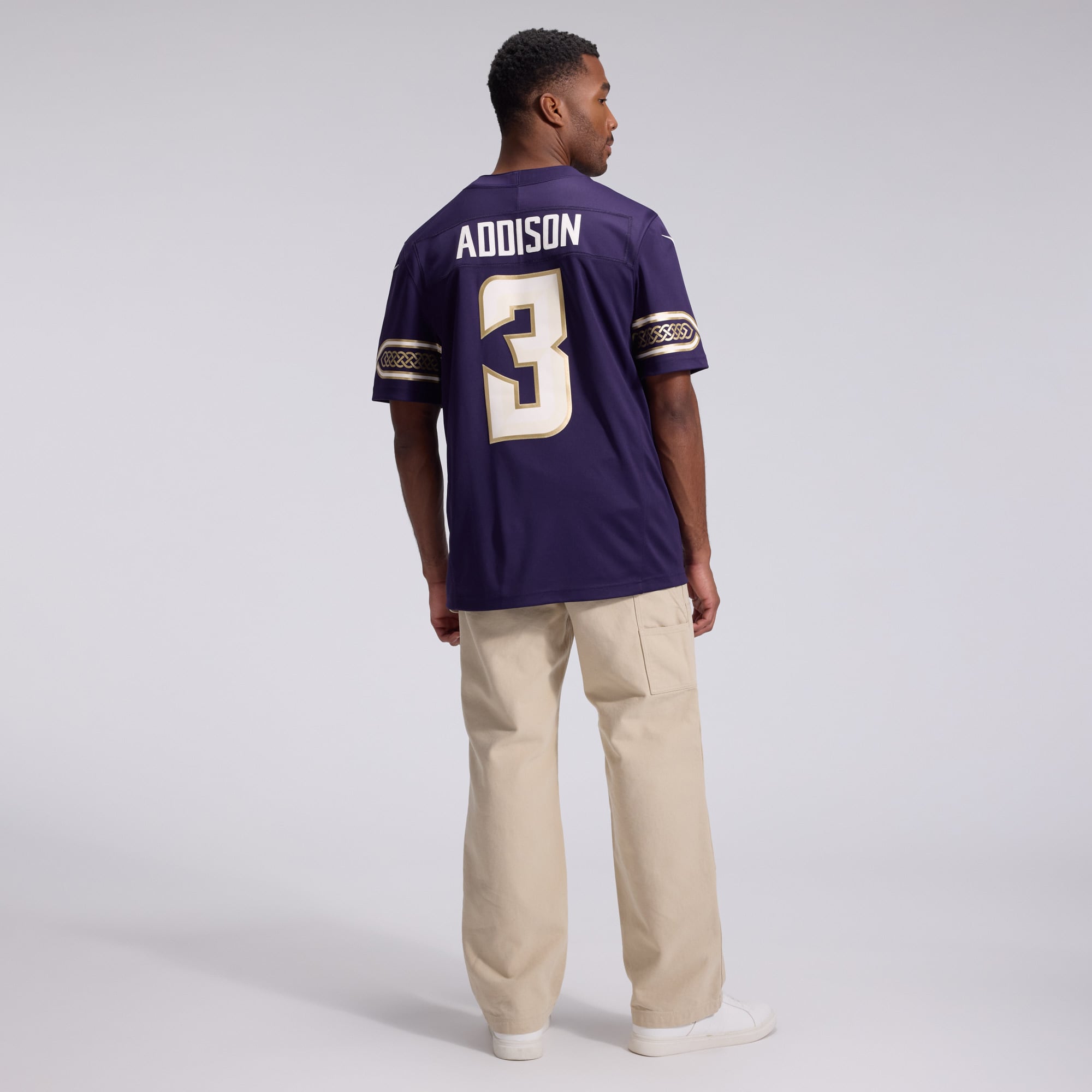 Men's Nike Jordan Addison Purple Minnesota Vikings 2026 Rivalries Collection Stitched Limited Jersey