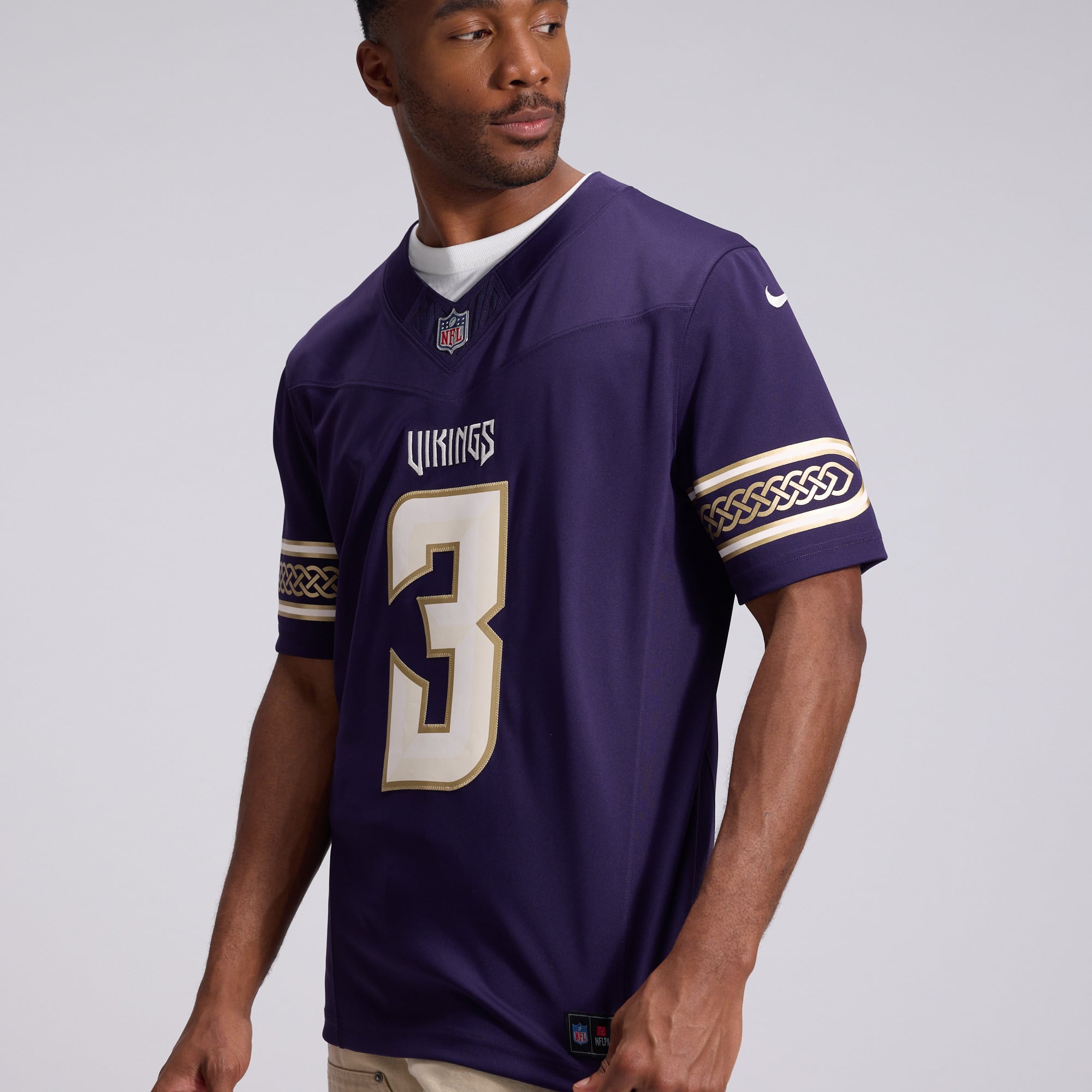 Men's Nike Jordan Addison Purple Minnesota Vikings 2026 Rivalries Collection Stitched Limited Jersey