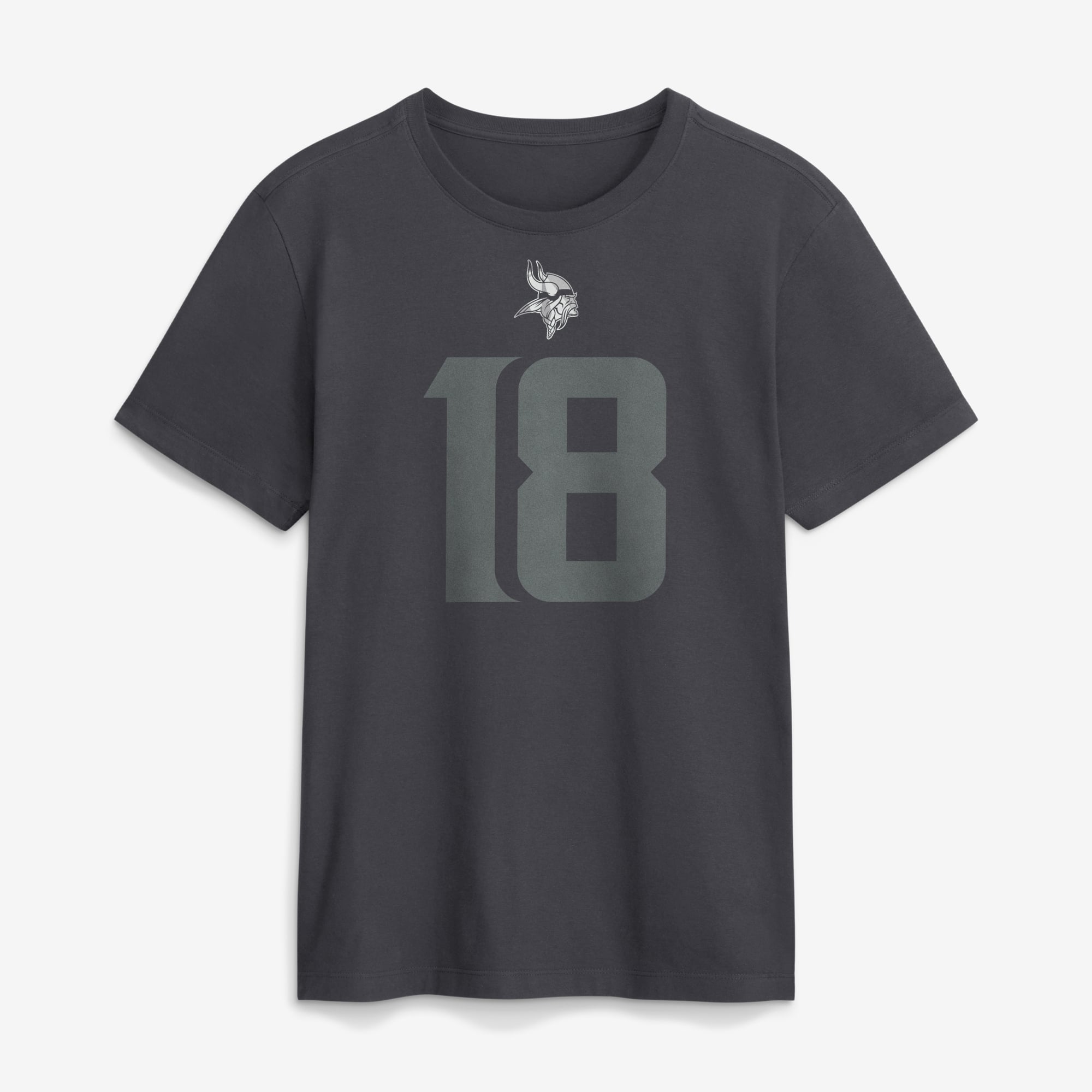 Men's Nike Justin Jefferson Anthracite Minnesota Vikings Name & Number T-Shirt