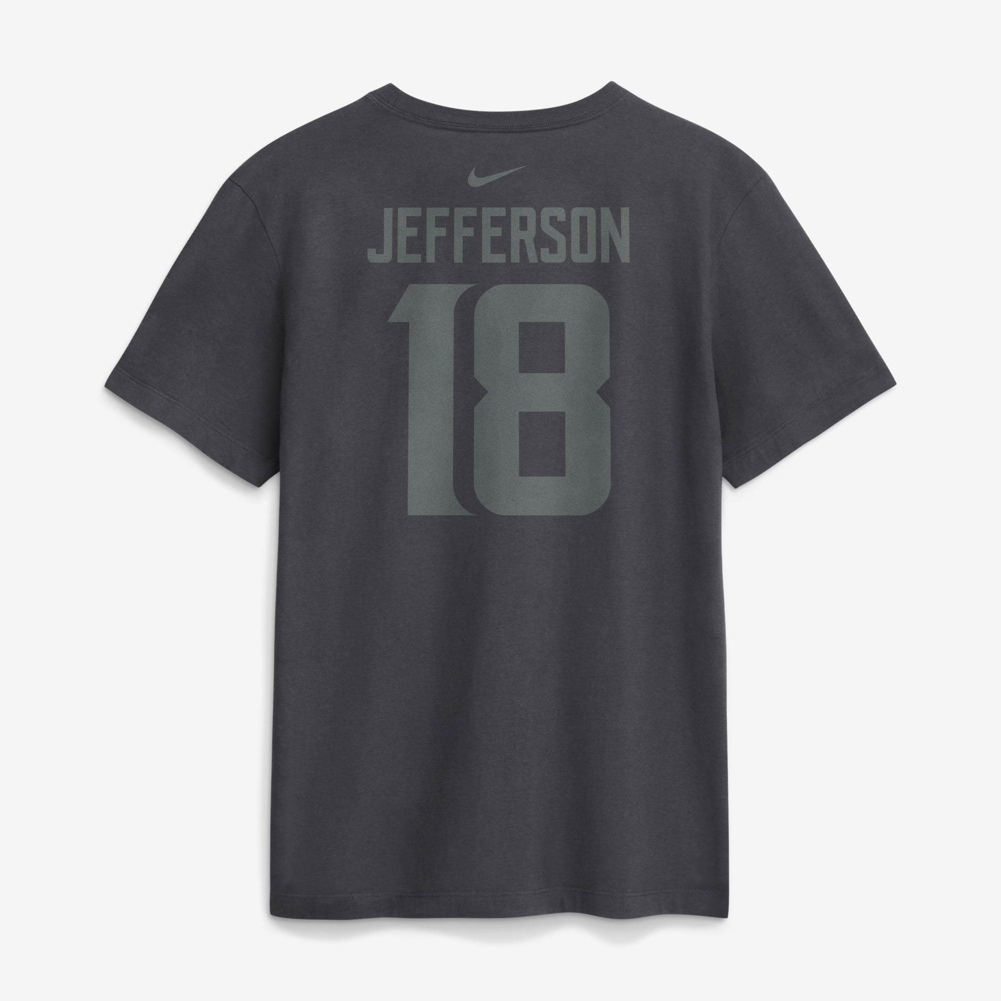 Men's Nike Justin Jefferson Anthracite Minnesota Vikings Name & Number T-Shirt