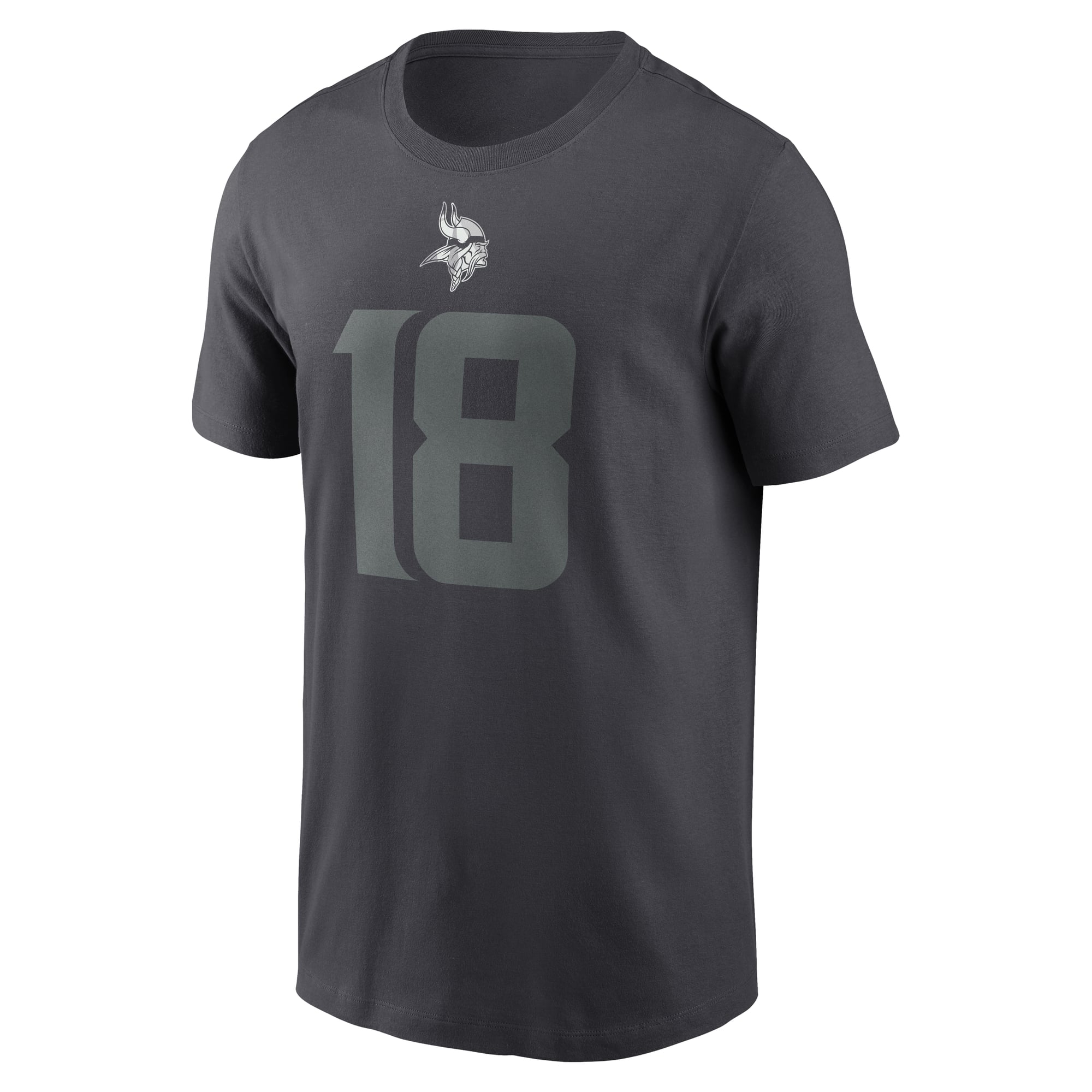 Men's Nike Justin Jefferson Anthracite Minnesota Vikings Name & Number T-Shirt