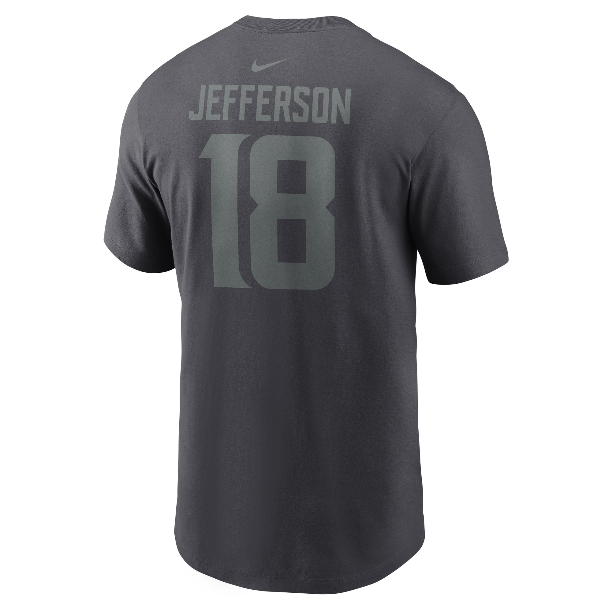 Men's Nike Justin Jefferson Anthracite Minnesota Vikings Name & Number T-Shirt