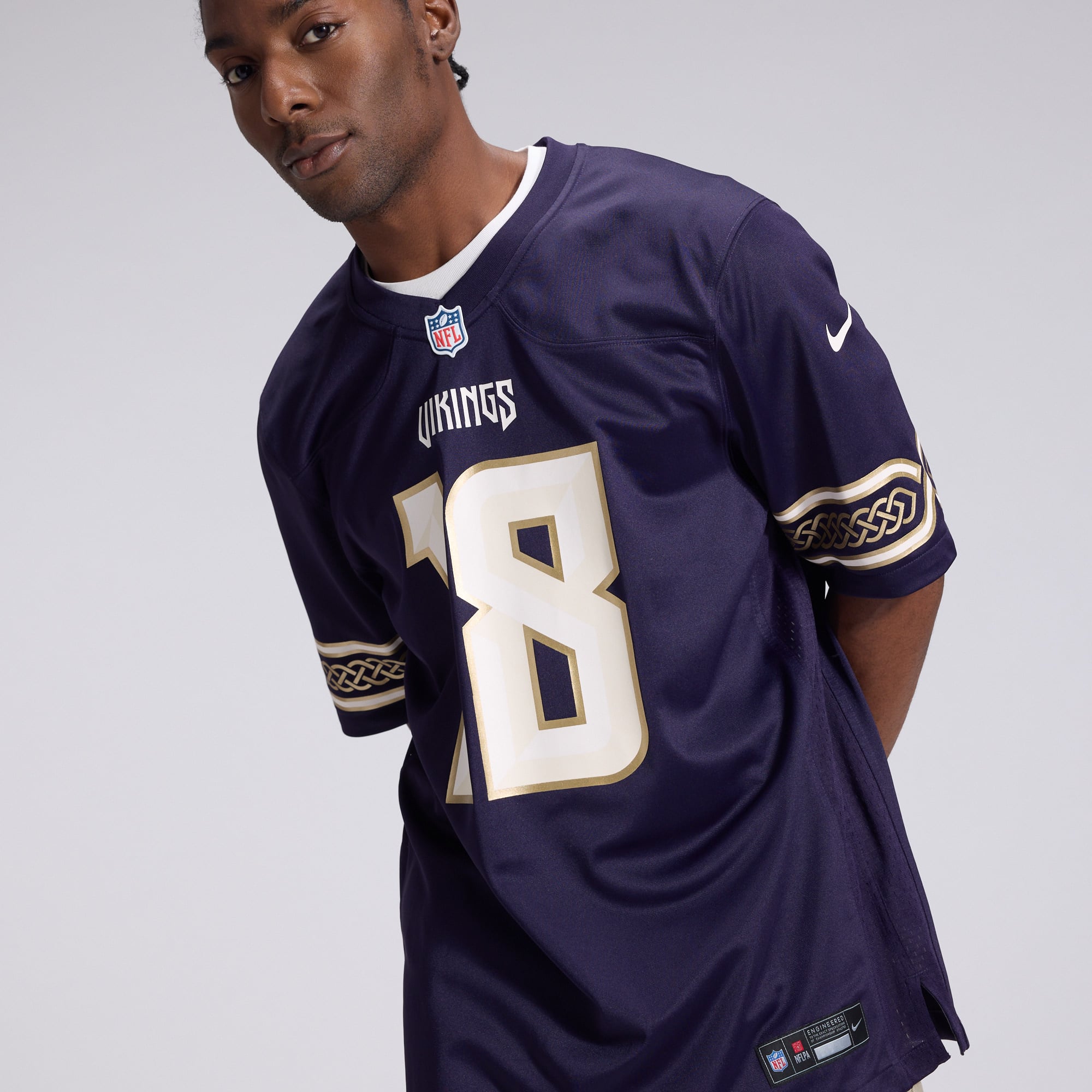 Men's Nike Justin Jefferson Purple Minnesota Vikings 2026 Rivalries Collection Game Jersey