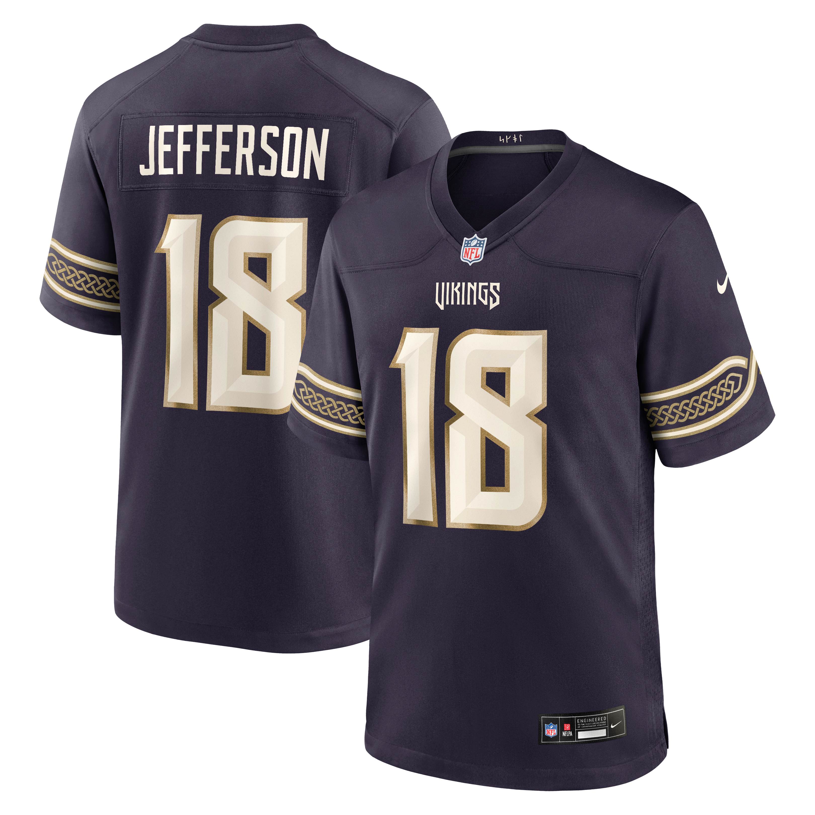 Men's Nike Justin Jefferson Purple Minnesota Vikings 2026 Rivalries Collection Game Jersey