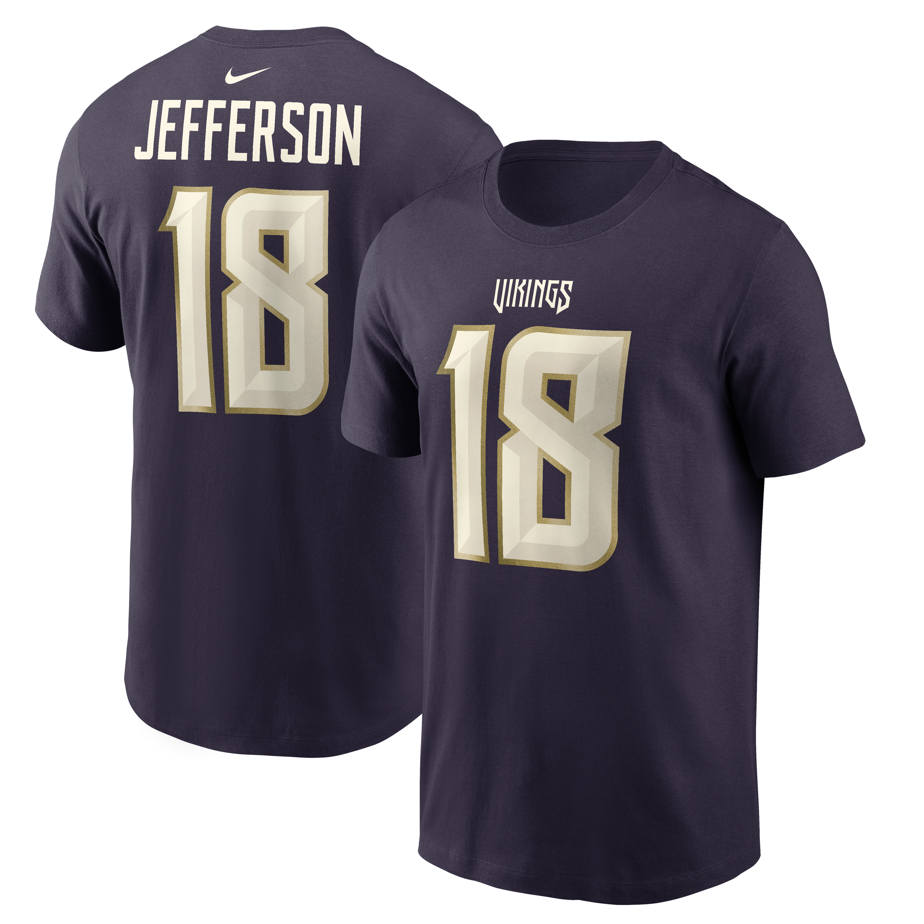 Men's Nike Justin Jefferson Purple Minnesota Vikings 2026 Rivalries Collection Player Name & Number T-Shirt