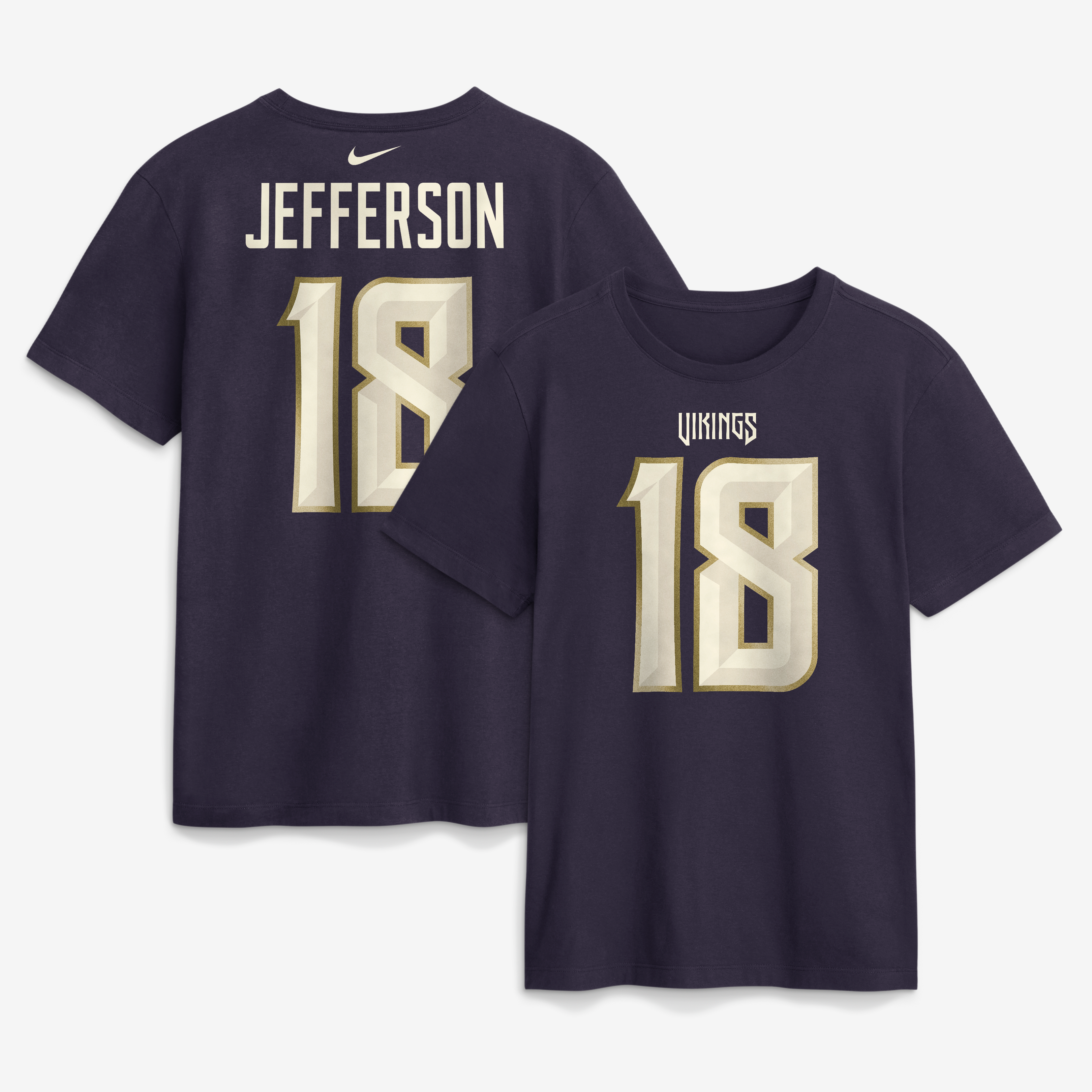 Men's Nike Justin Jefferson Purple Minnesota Vikings 2026 Rivalries Collection Player Name & Number T-Shirt