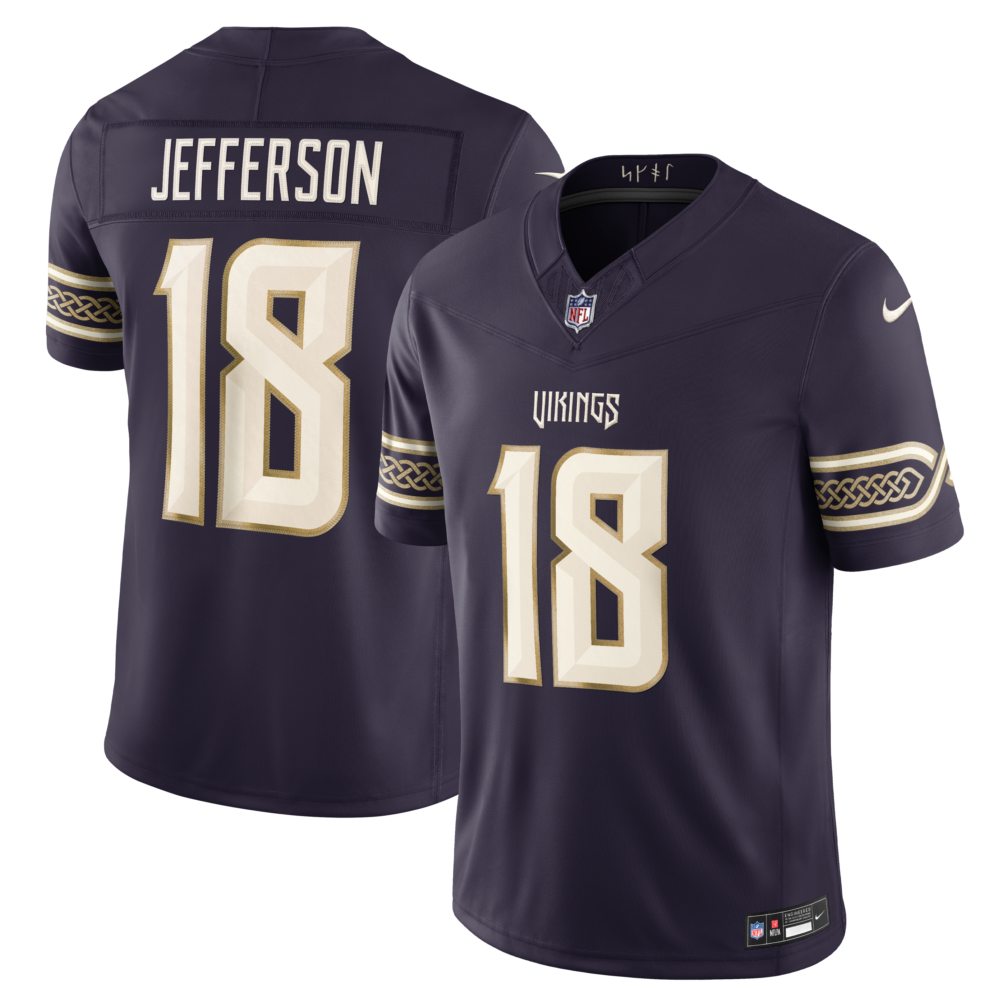 Men's Nike Justin Jefferson Purple Minnesota Vikings 2026 Rivalries Collection Stitched Limited Jersey