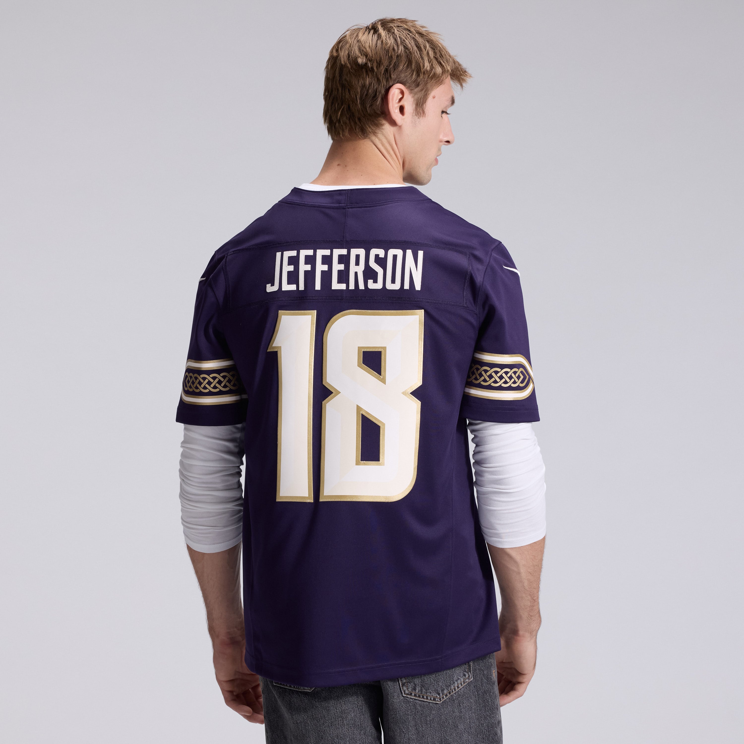 Men's Nike Justin Jefferson Purple Minnesota Vikings 2026 Rivalries Collection Stitched Limited Jersey