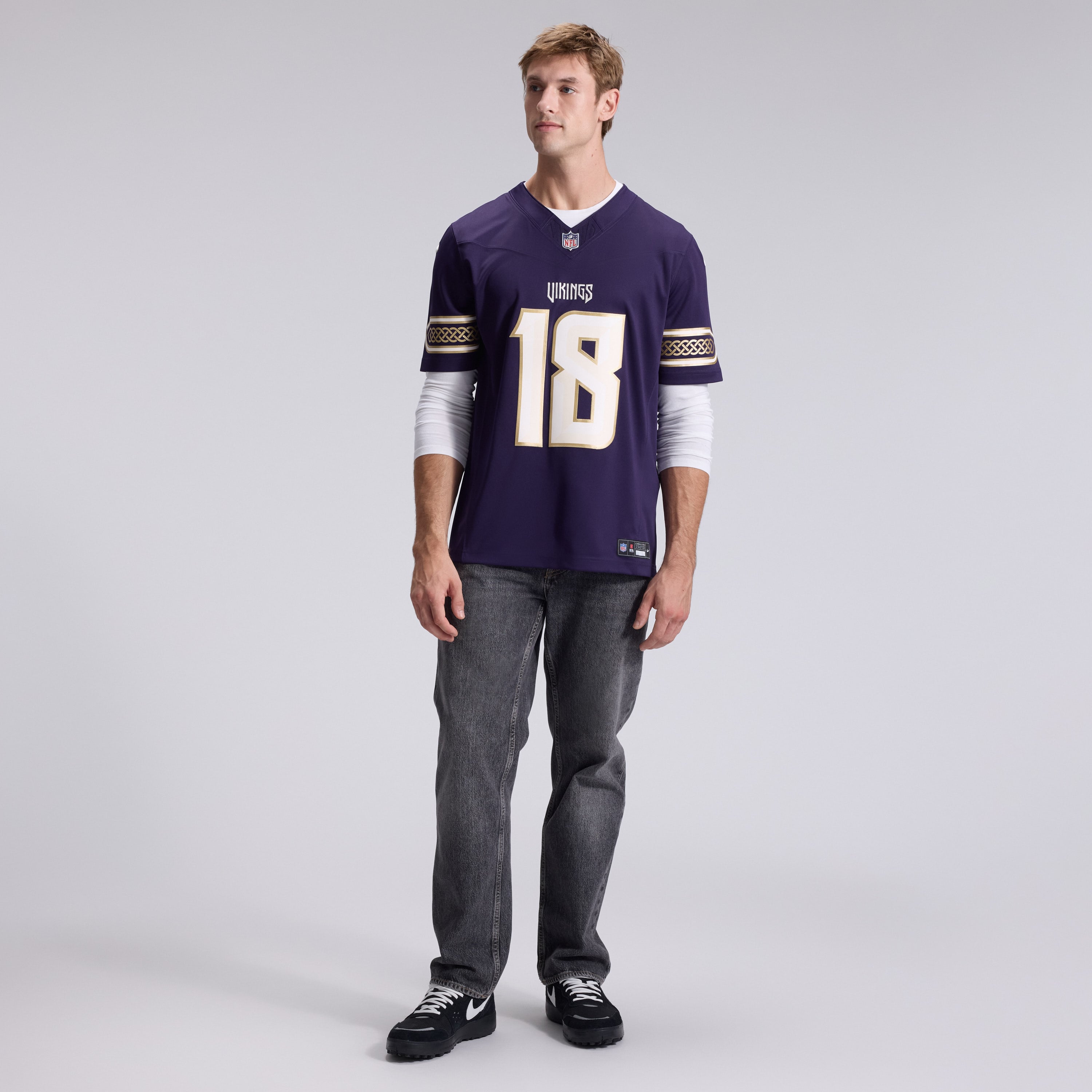Men's Nike Justin Jefferson Purple Minnesota Vikings 2026 Rivalries Collection Stitched Limited Jersey