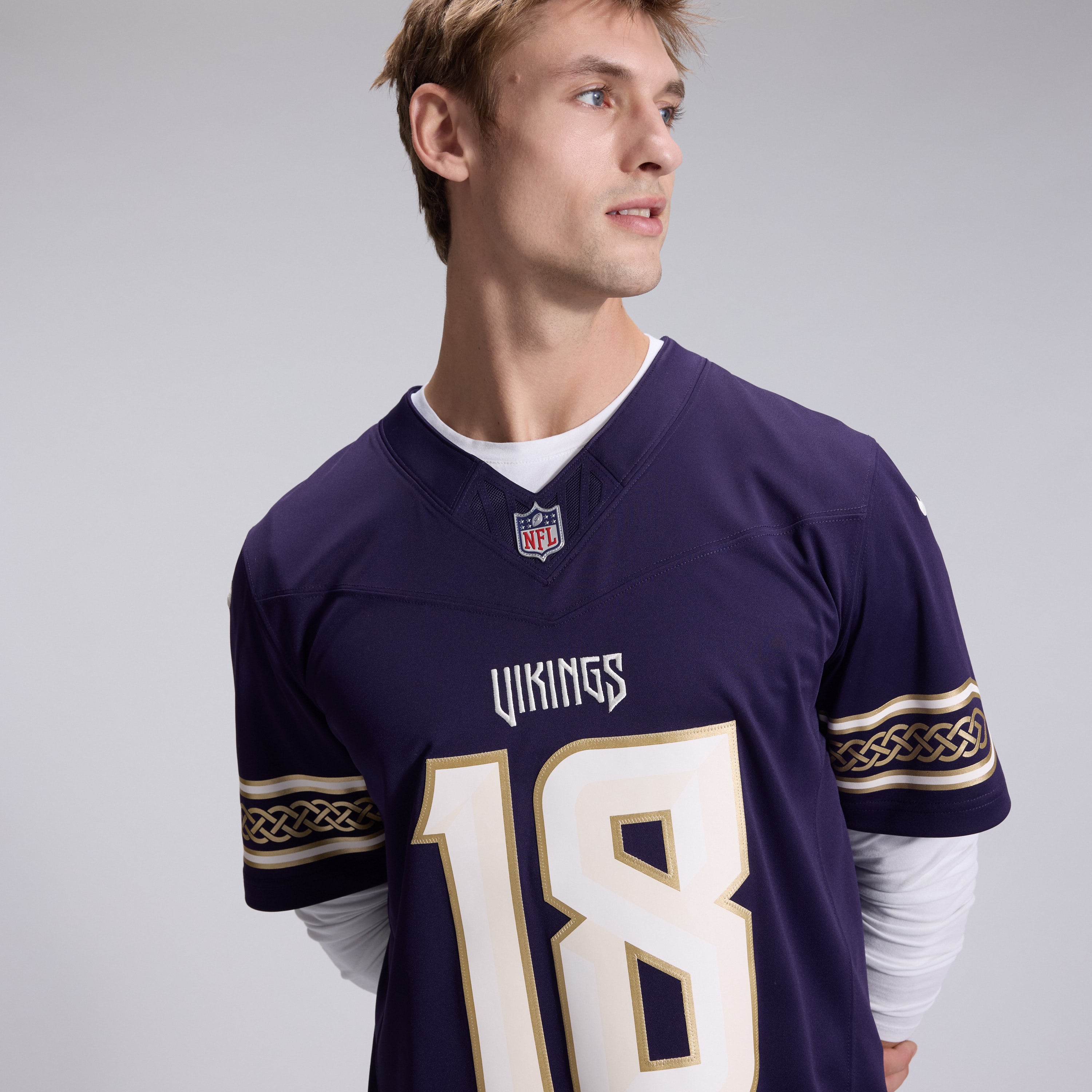 Men's Nike Justin Jefferson Purple Minnesota Vikings 2026 Rivalries Collection Stitched Limited Jersey