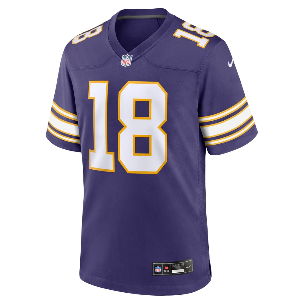 Maillot De Sport Violet Homme Vikings – Justin Jefferson #18 – Taille XL – Neuf Avec étiquette