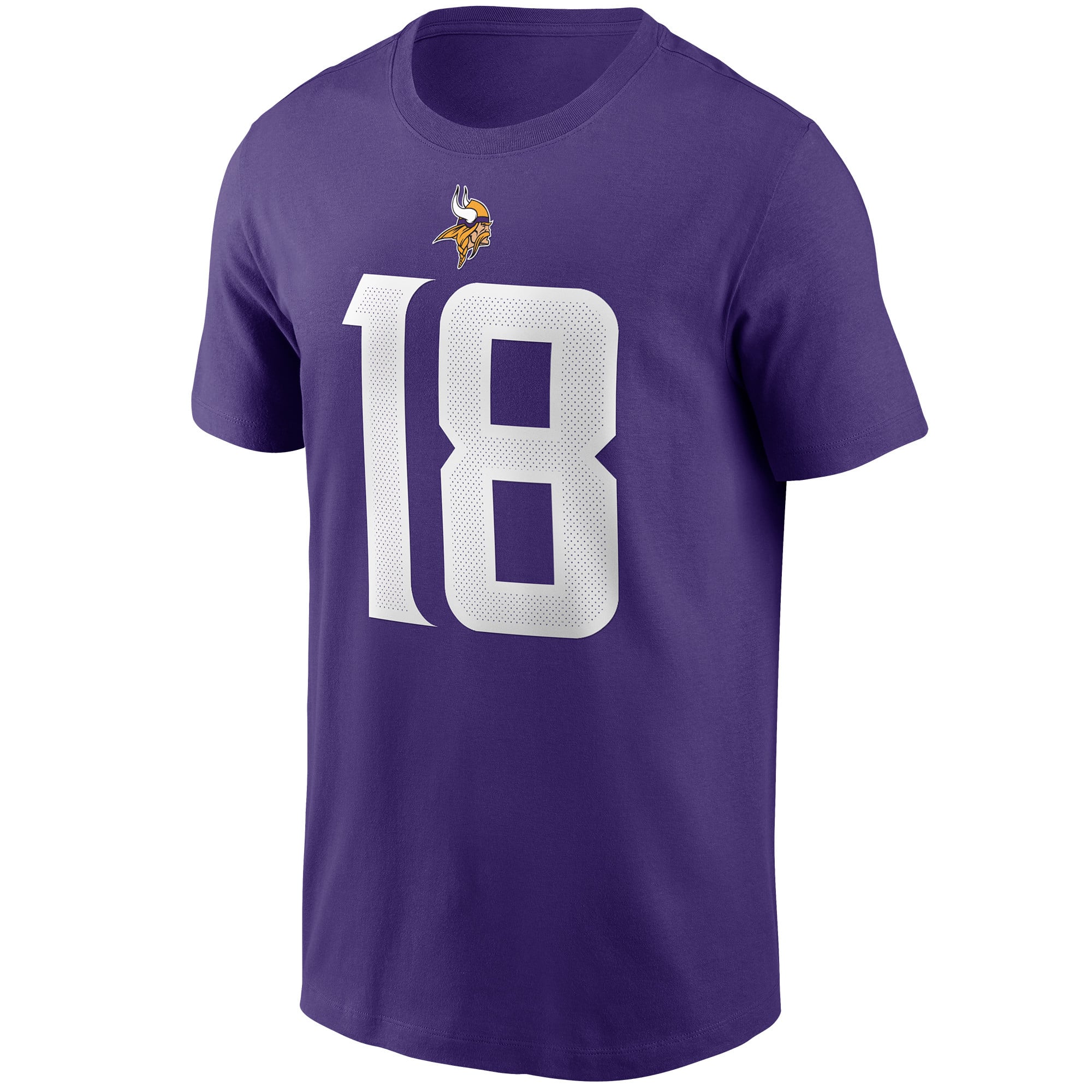 T-shirt Nike Justin Jefferson blanc Minnesota Vikings pour homme, avec nom et numéro