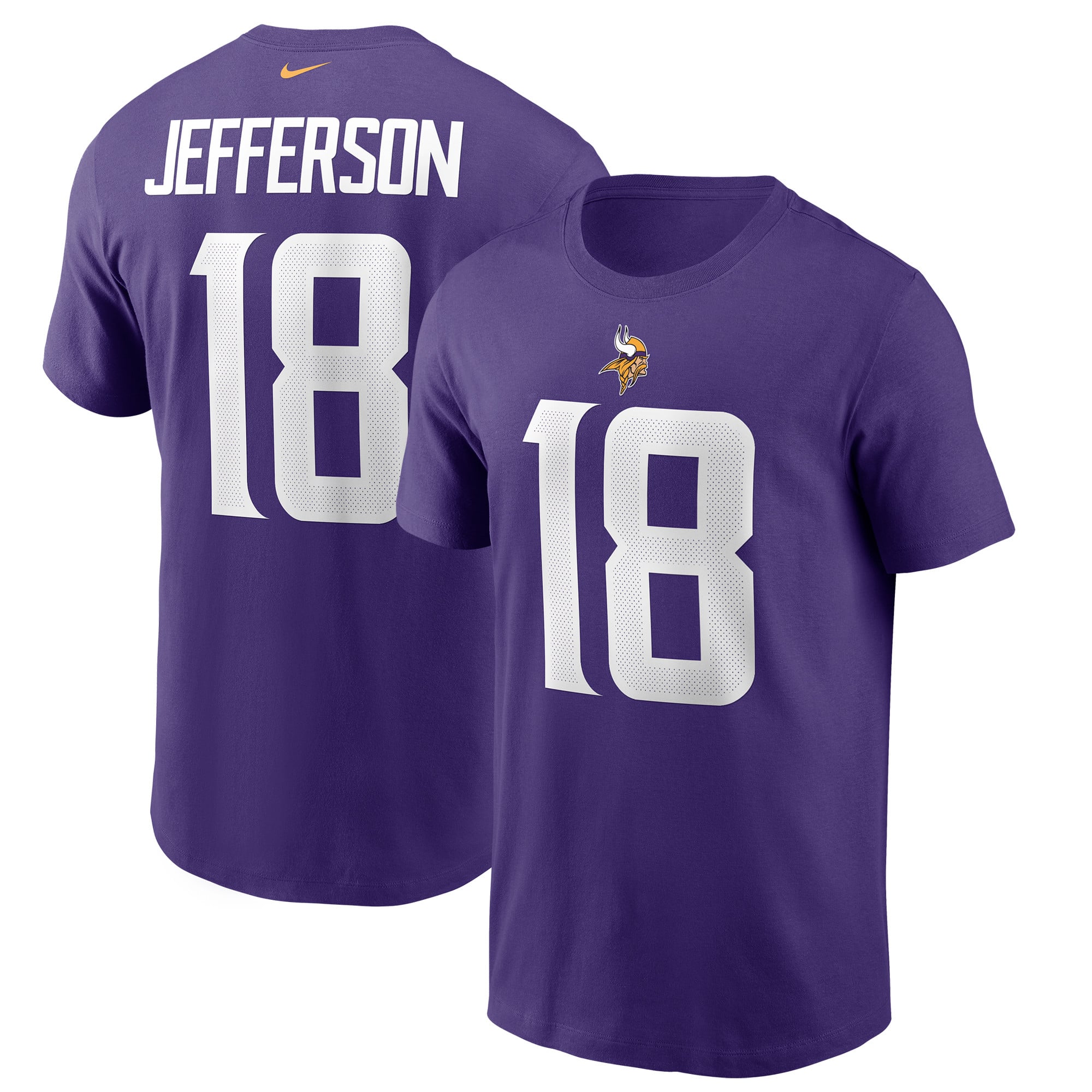T-shirt Nike Justin Jefferson blanc Minnesota Vikings pour homme, avec nom et numéro