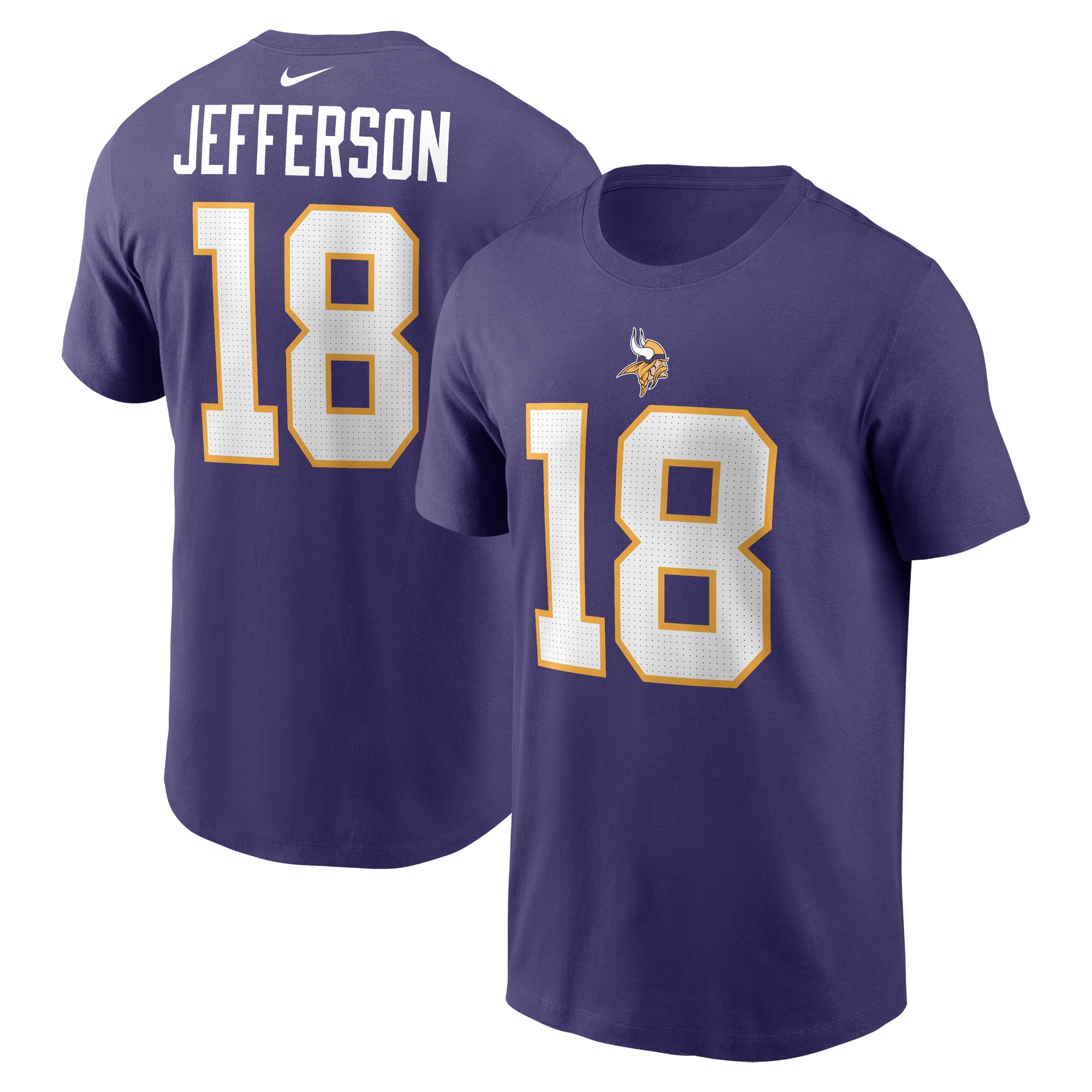 Men's Nike Justin Jefferson Minnesota Vikings Name & Number T-Shirt