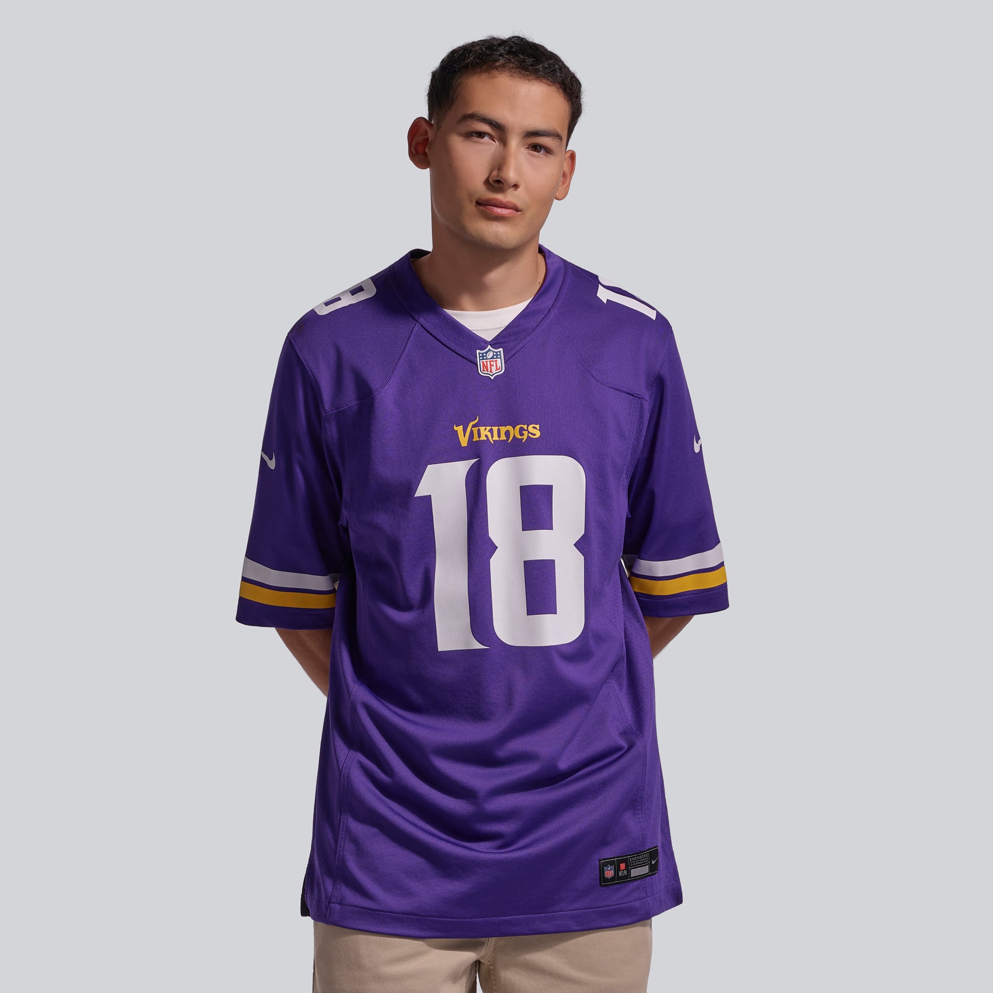 Maillot de match joueur Nike Justin Jefferson violet Minnesota Vikings pour hommes