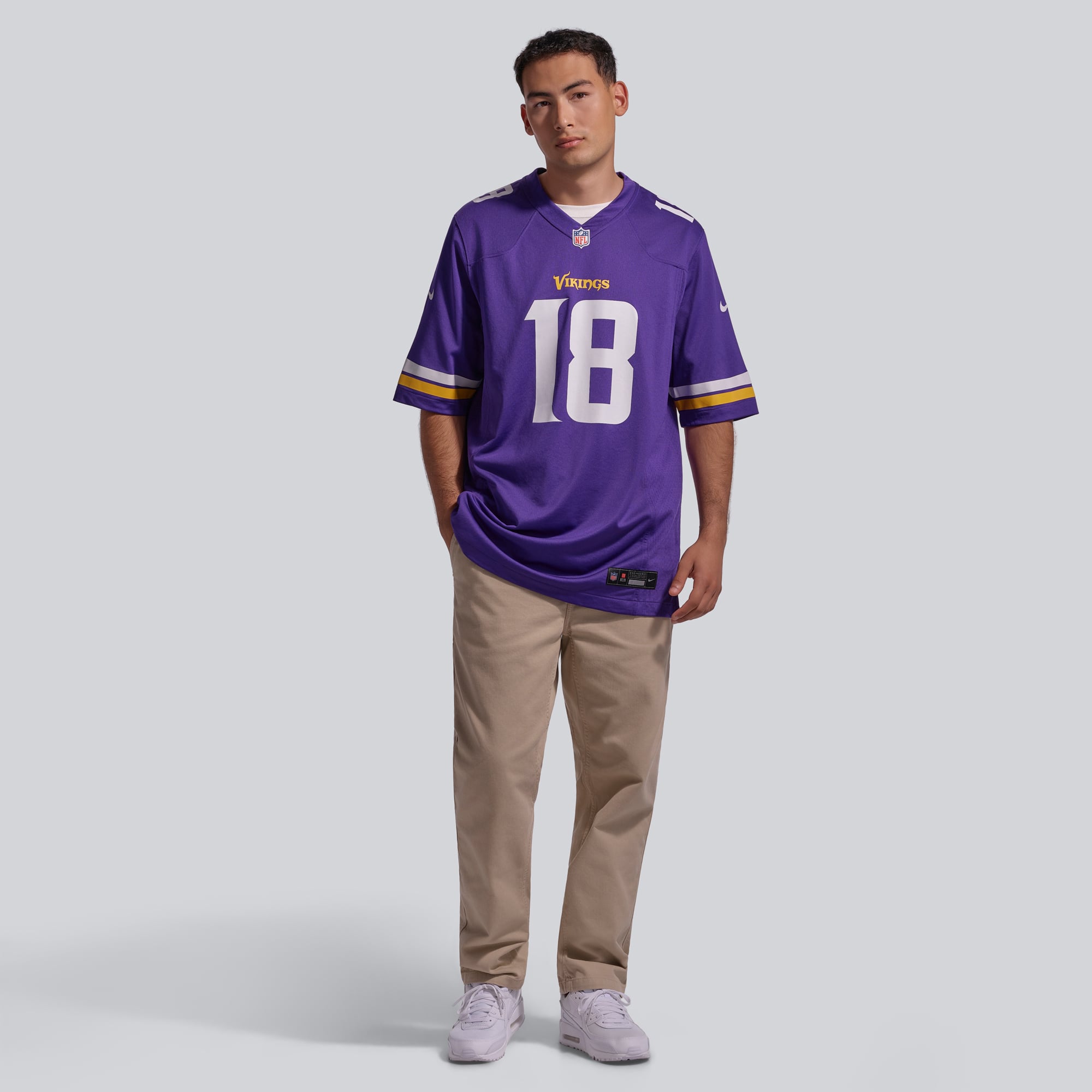 Maillot de match joueur Nike Justin Jefferson violet Minnesota Vikings pour hommes