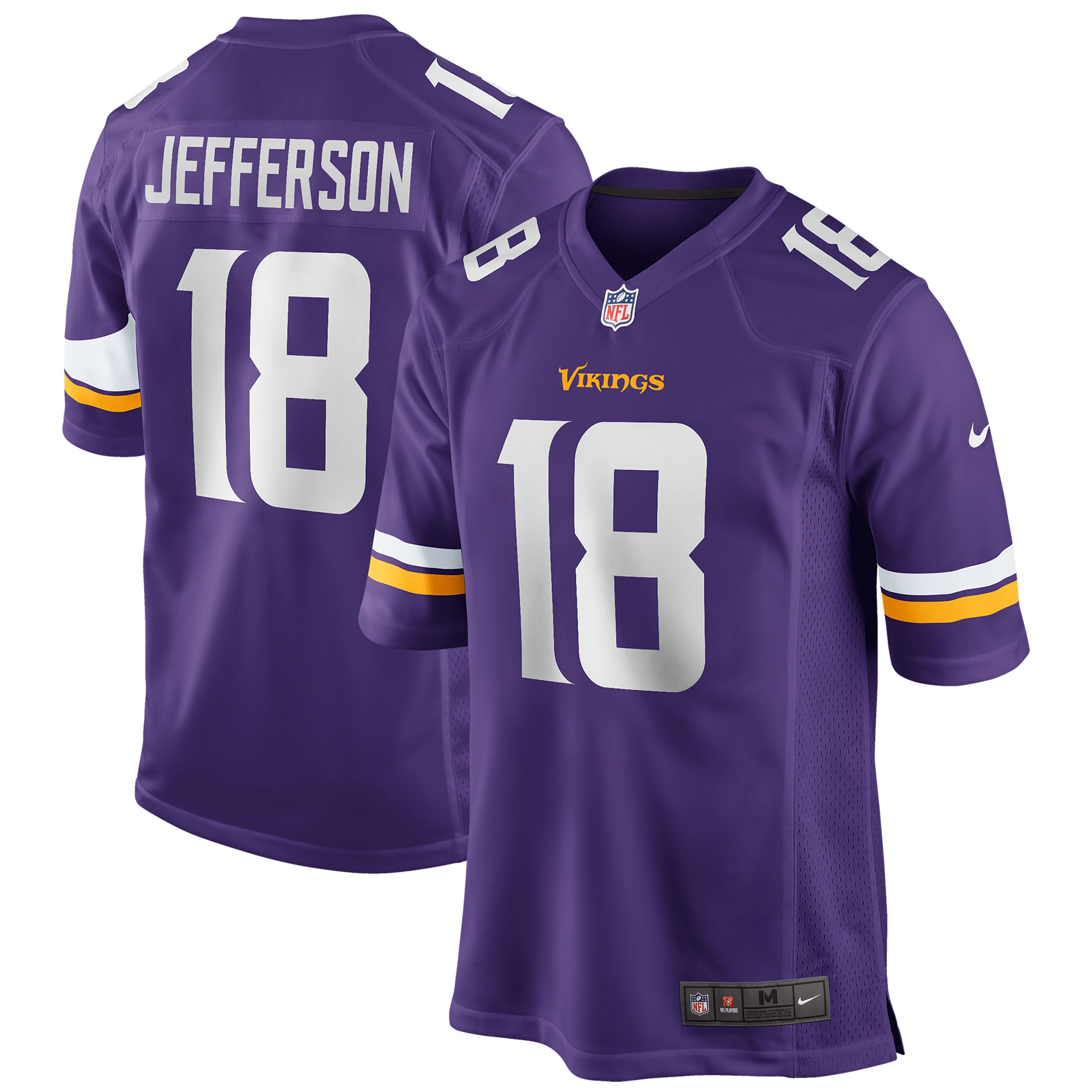 Men's Nike Justin Jefferson Purple Minnesota Vikings Player Game Jersey