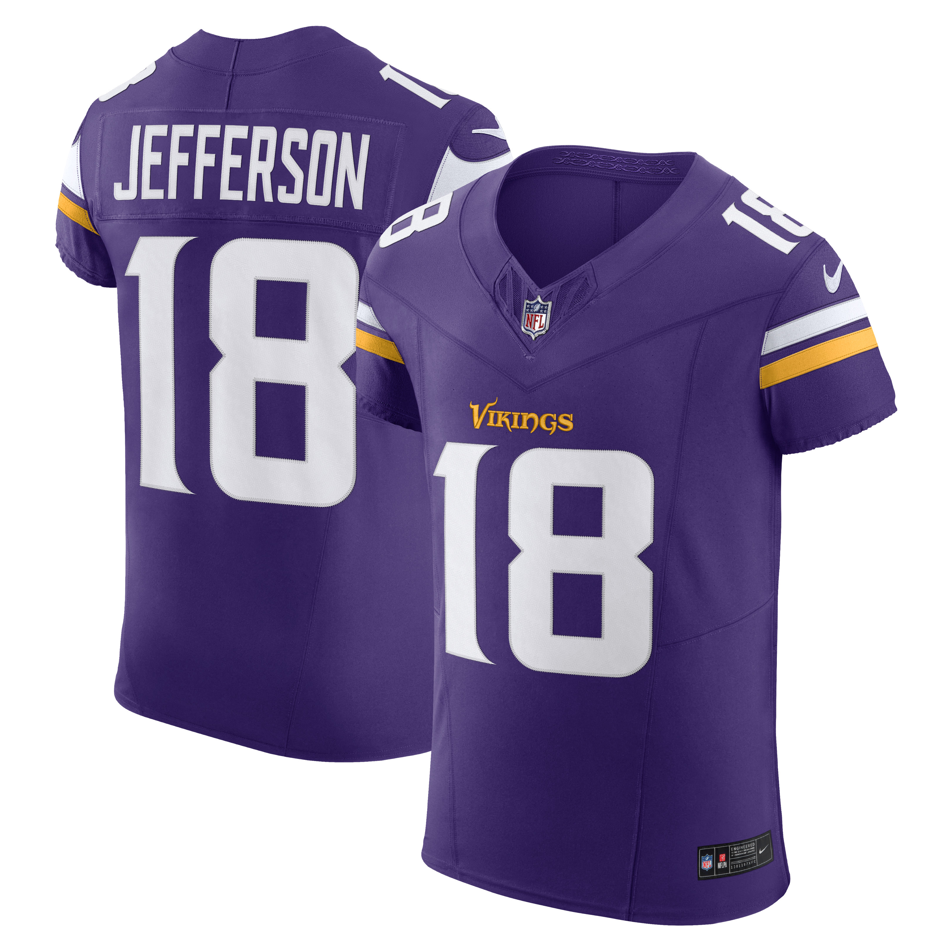 Maillot Nike Justin Jefferson violet Minnesota Vikings Team Vapor F.U.S.E. Elite pour homme
