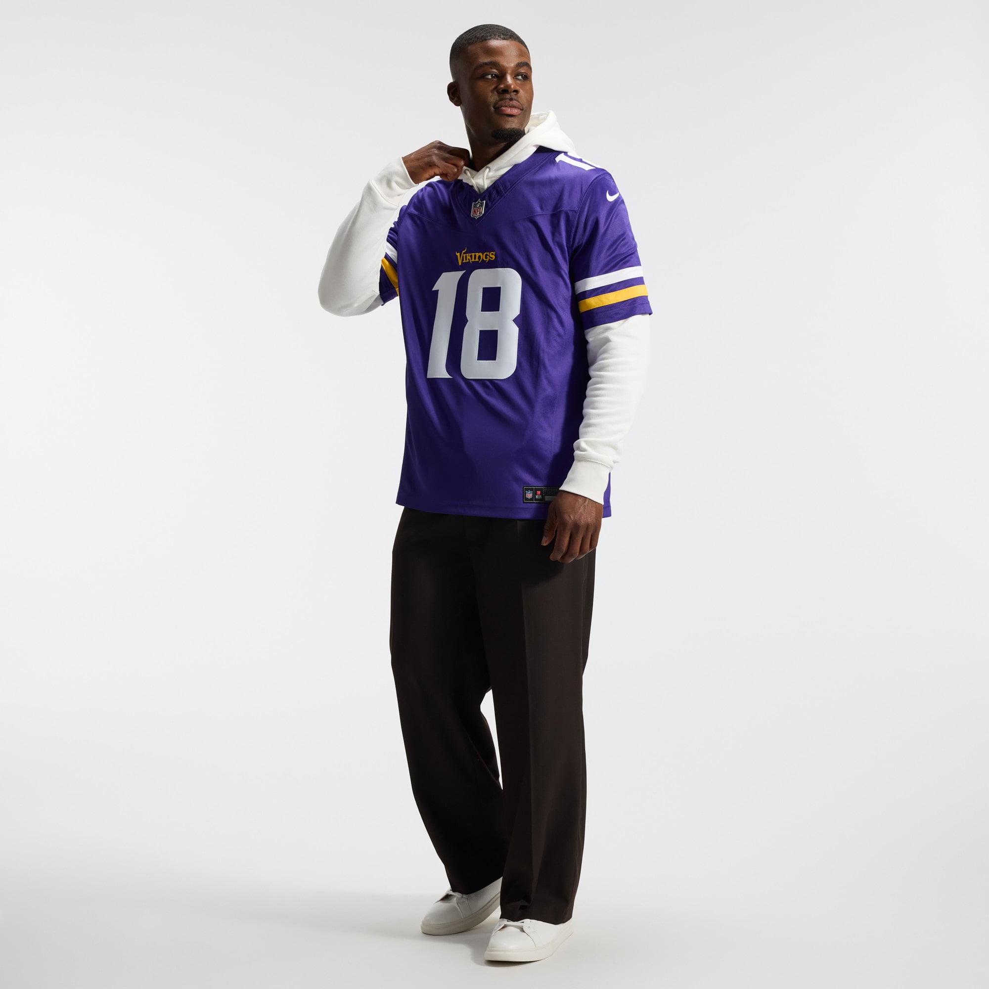 Men's Nike Justin Jefferson Purple Minnesota Vikings Team Vapor F.U.S.E. Stitched Limited Jersey