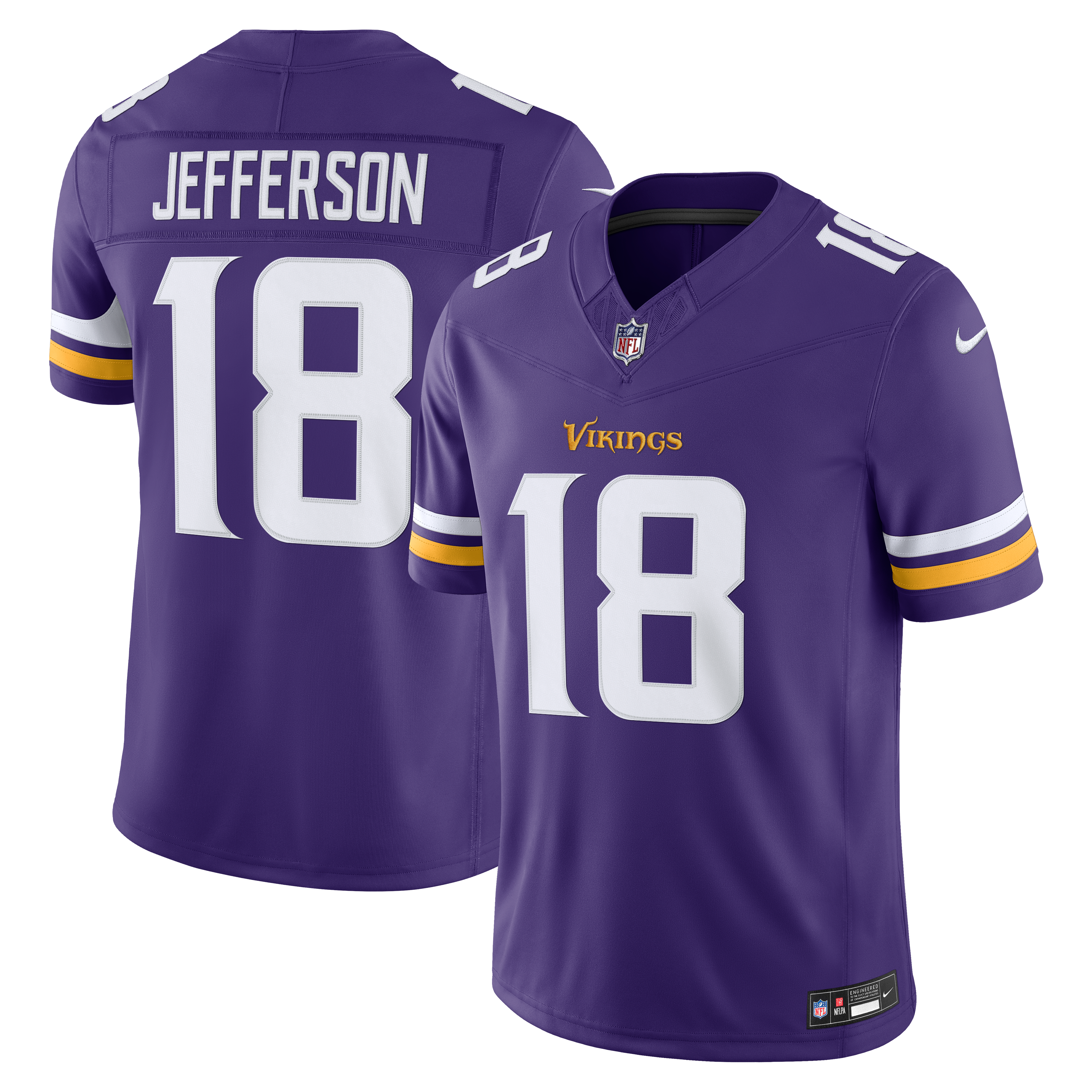Men's Nike Justin Jefferson Purple Minnesota Vikings Team Vapor F.U.S.E. Stitched Limited Jersey