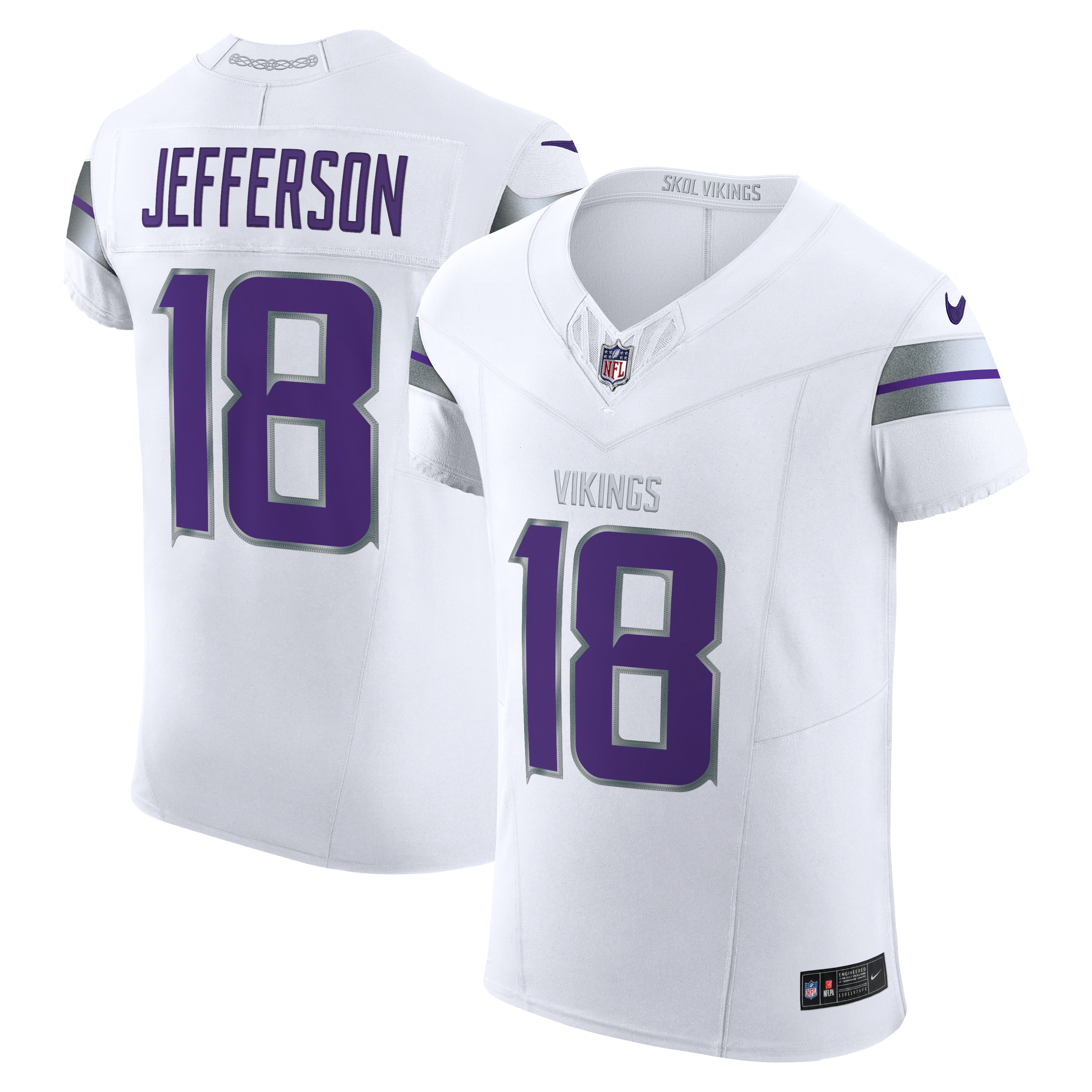 Nike Justin Jefferson Blanc Minnesota Vikings Alternate Vapor F.U.S.E. Maillot de joueur d'élite
