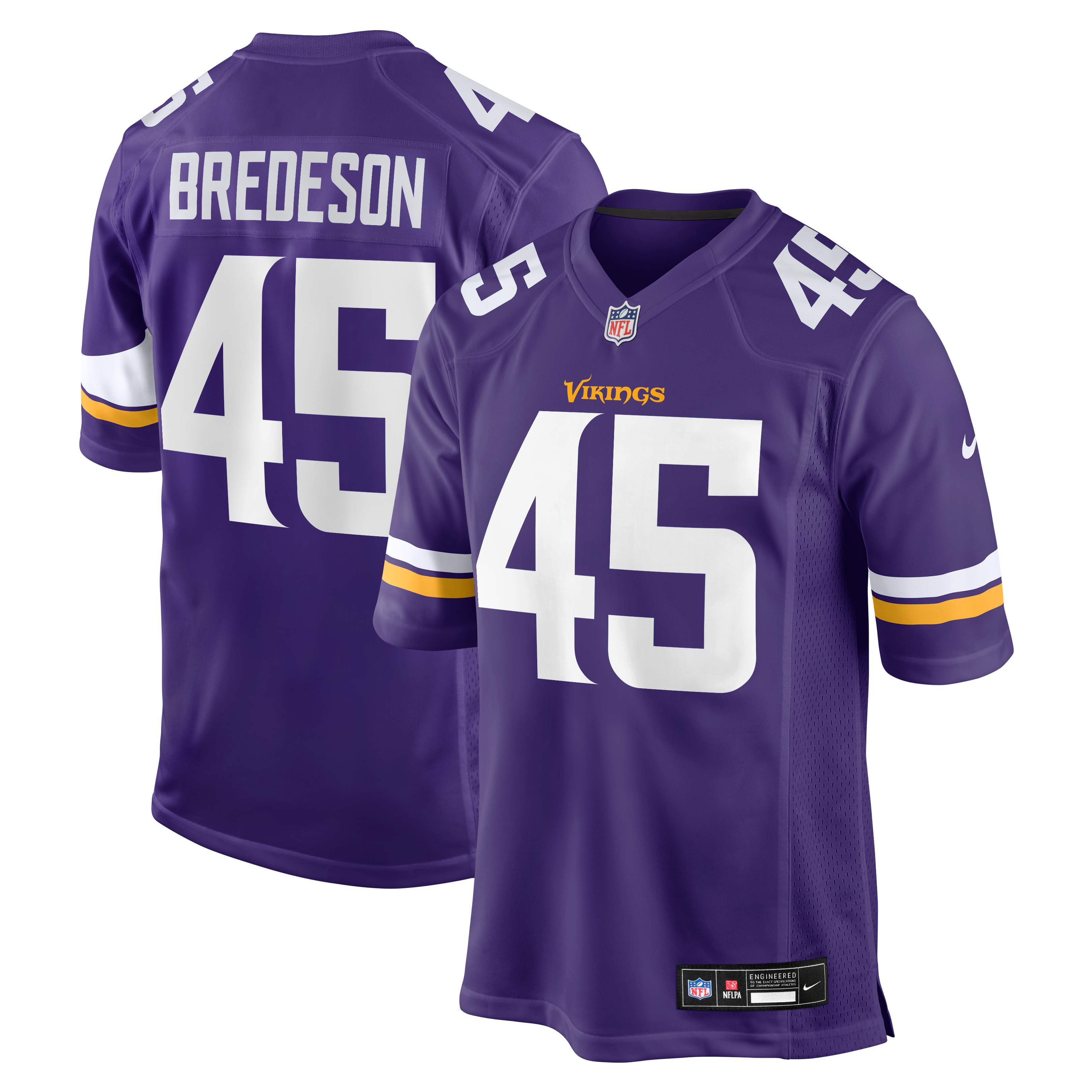 Men's Nike Max Bredeson Purple Minnesota Vikings Team Game Jersey