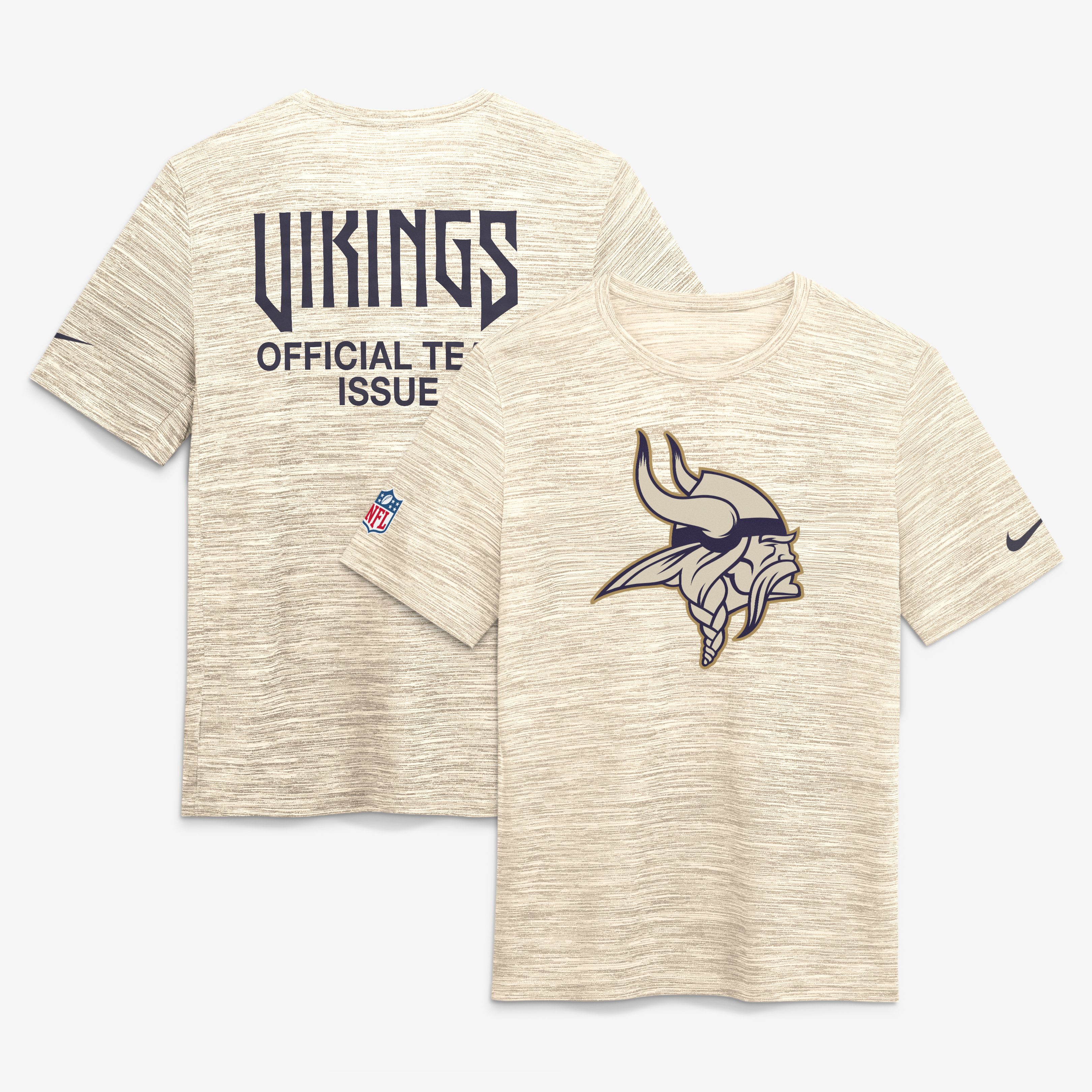 Men's Nike  Natural Minnesota Vikings 2026 Rivalries Collection Sideline Velocity T-Shirt