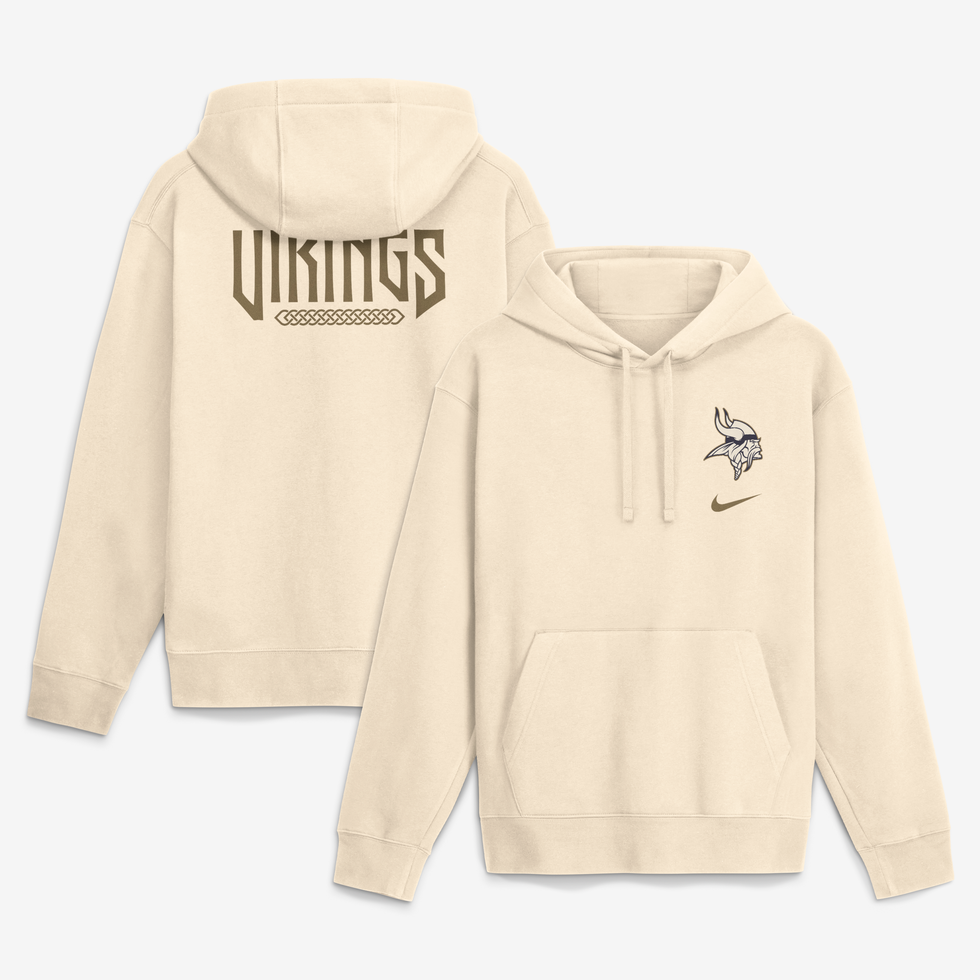 Men's Nike  Natural Minnesota Vikings Rivalries Collection Club Fleece Hoodie
