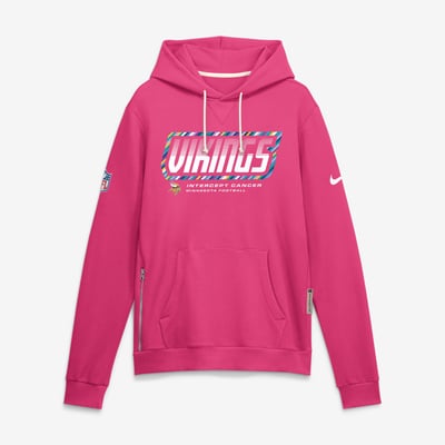 Men's Nike Pink Minnesota Vikings 2026 NFL Crucial Catch Sideline Standard Issue Dri-FIT Pullover Hoodie