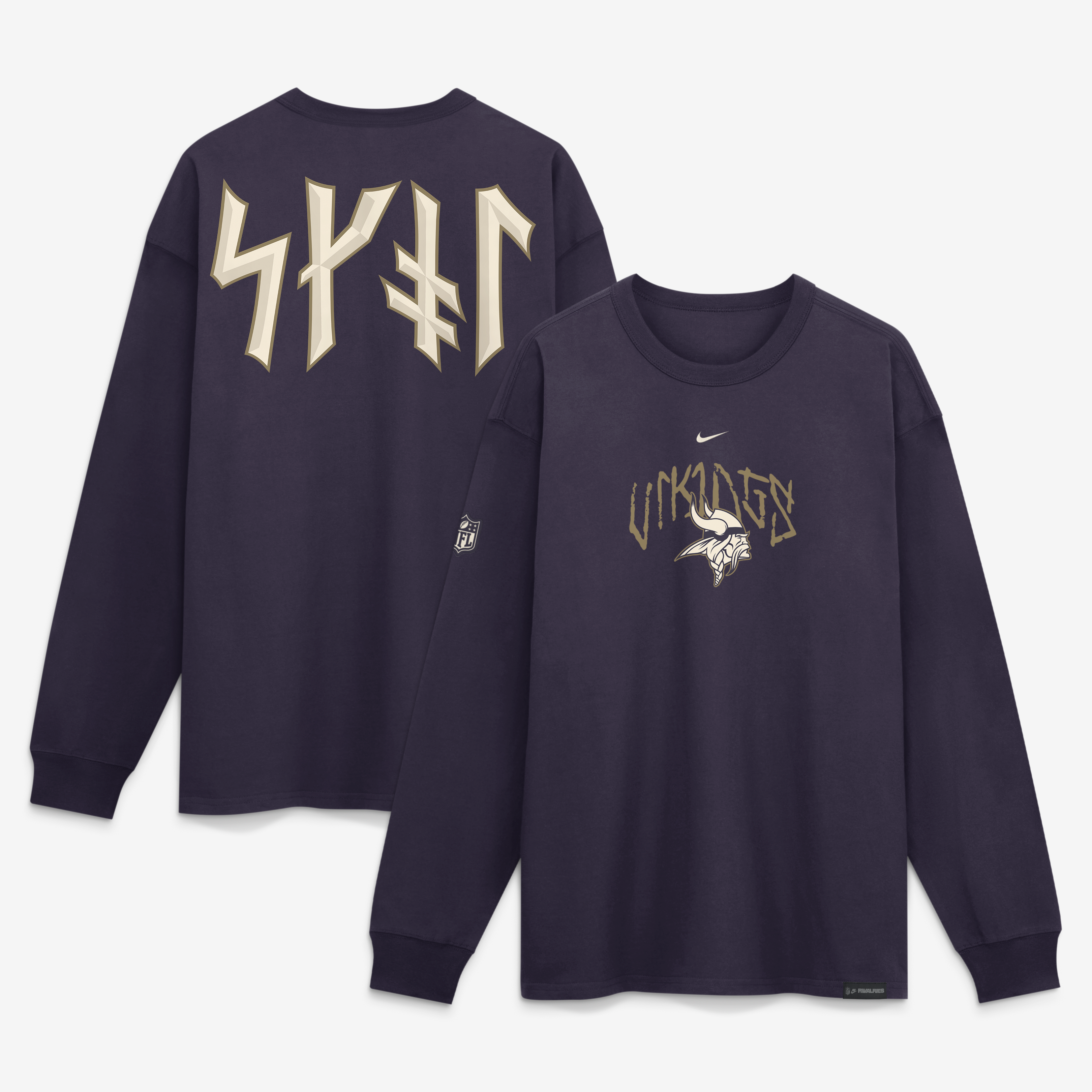 T-shirt à manches longues Nike Max90 pour homme, collection Rivalries 2026, violet Minnesota Vikings