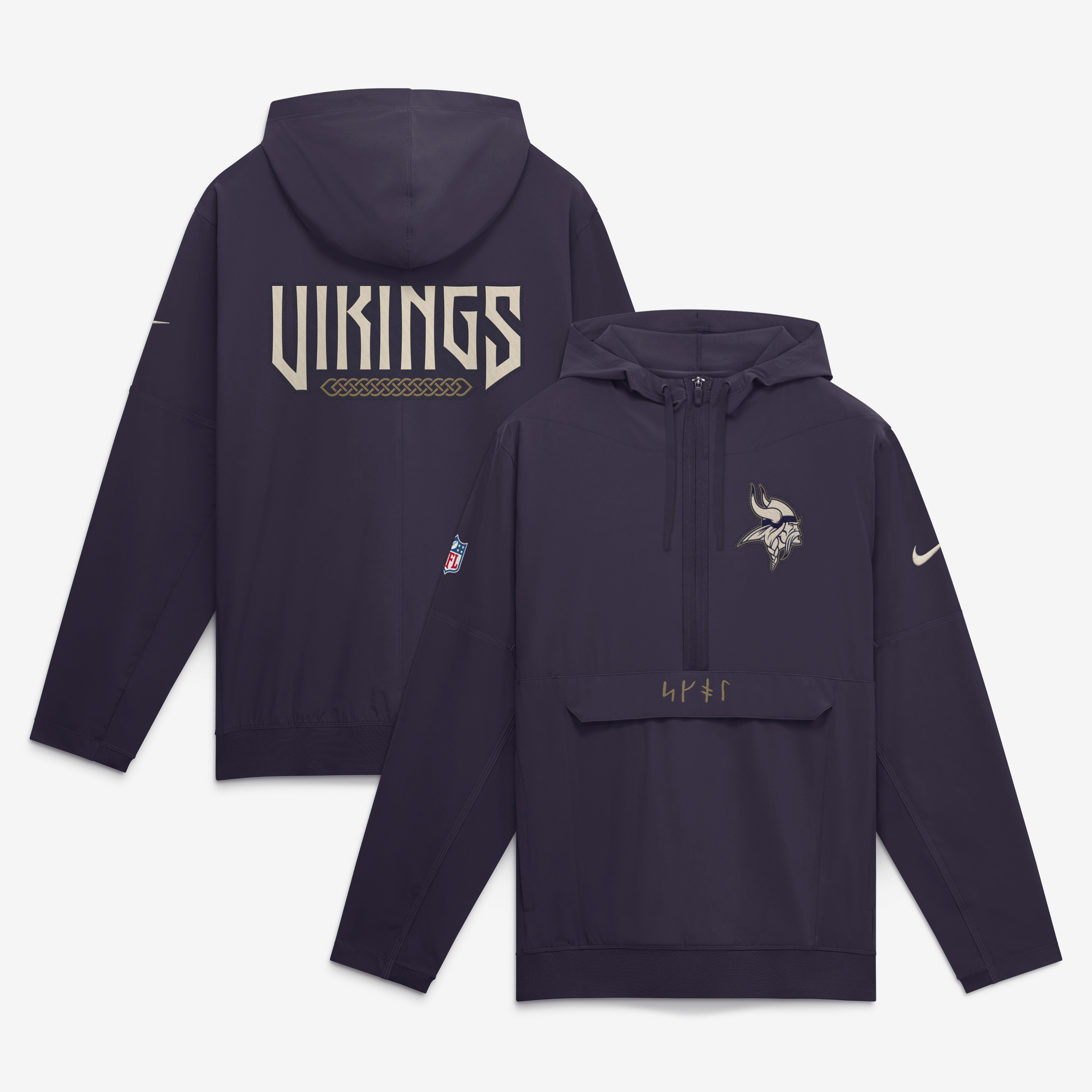 Men's Nike  Purple Minnesota Vikings 2026 Rivalries Collection Sideline Anorak Half-Zip Jacket