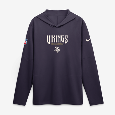 Minnesota Vikings Nike 2026 Rivalries Collection Sideline Lightweight Hooded Long Sleeve Top - Purple