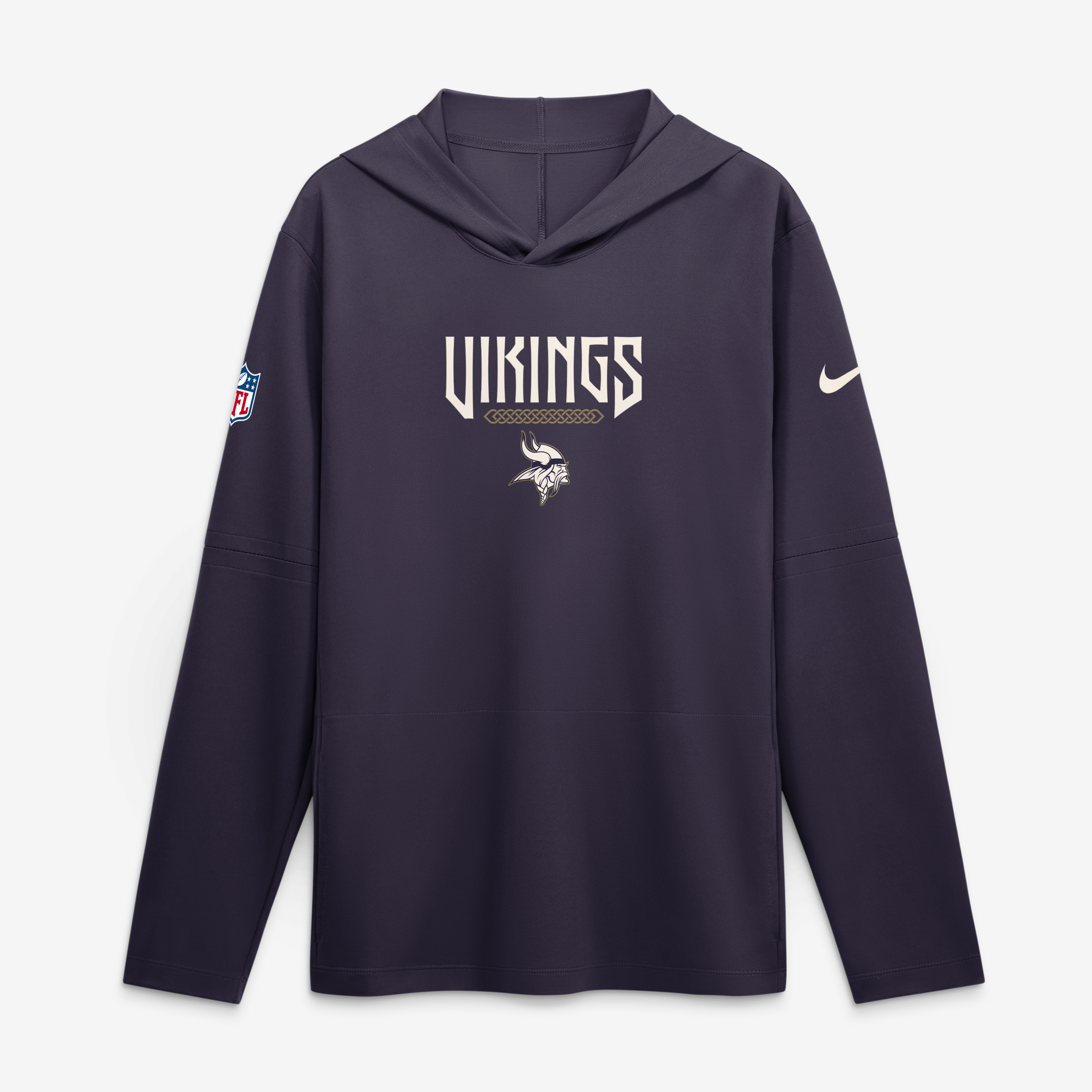 Men's Nike  Purple Minnesota Vikings 2026 Rivalries Collection Sideline Lightweight Hooded Long Sleeve Top