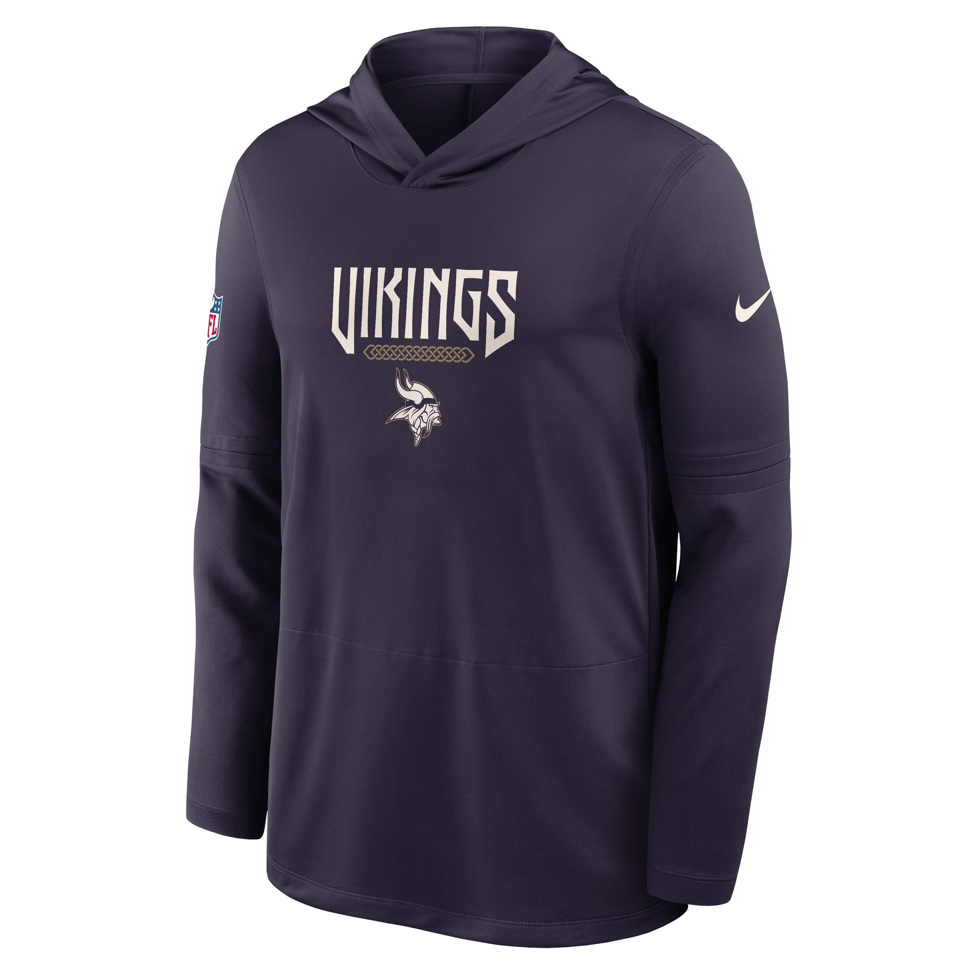 Men's Nike  Purple Minnesota Vikings 2026 Rivalries Collection Sideline Lightweight Hooded Long Sleeve Top