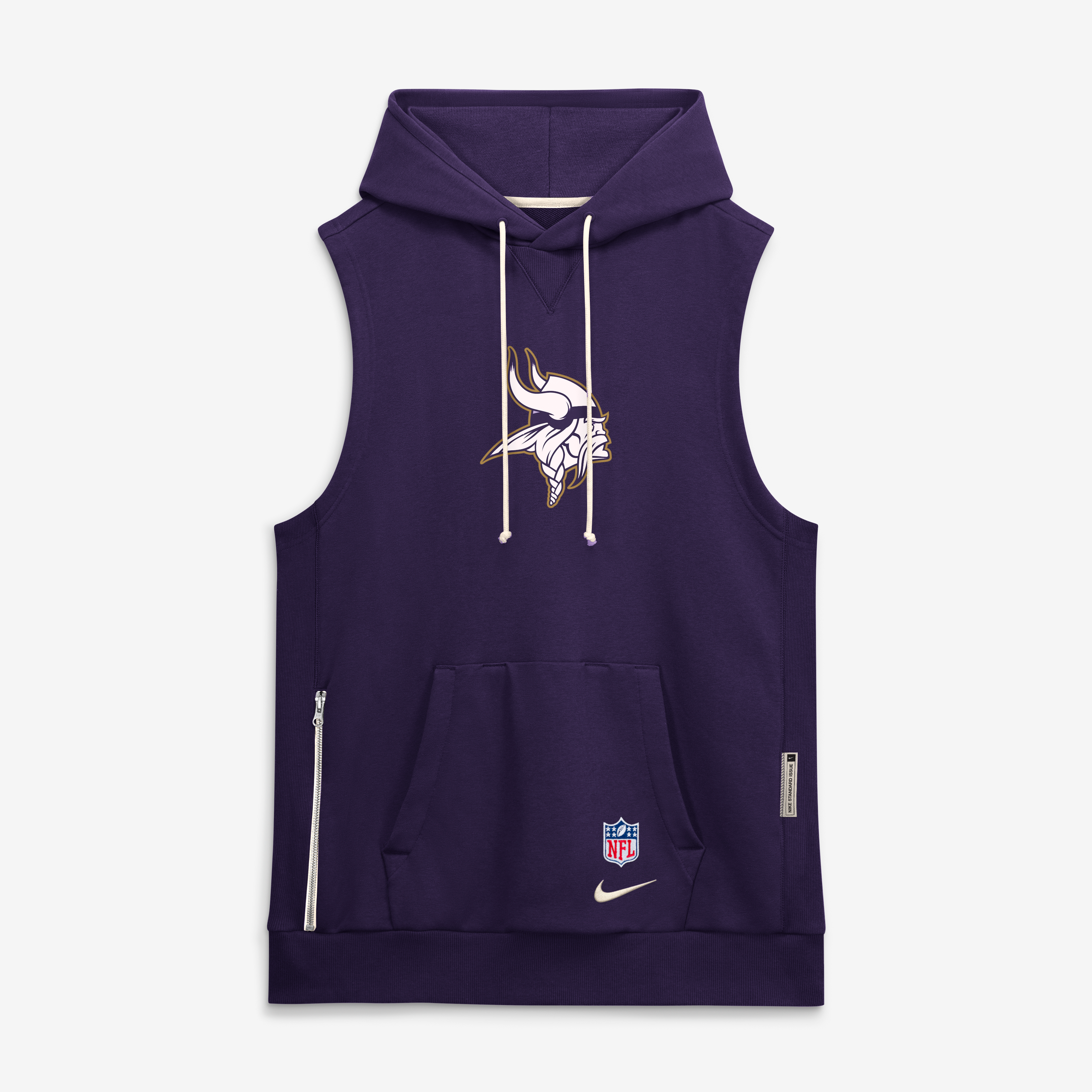 Sweat à capuche sans manches en polaire Nike pour homme, collection Rivalries 2026 des Vikings du Minnesota, violet.