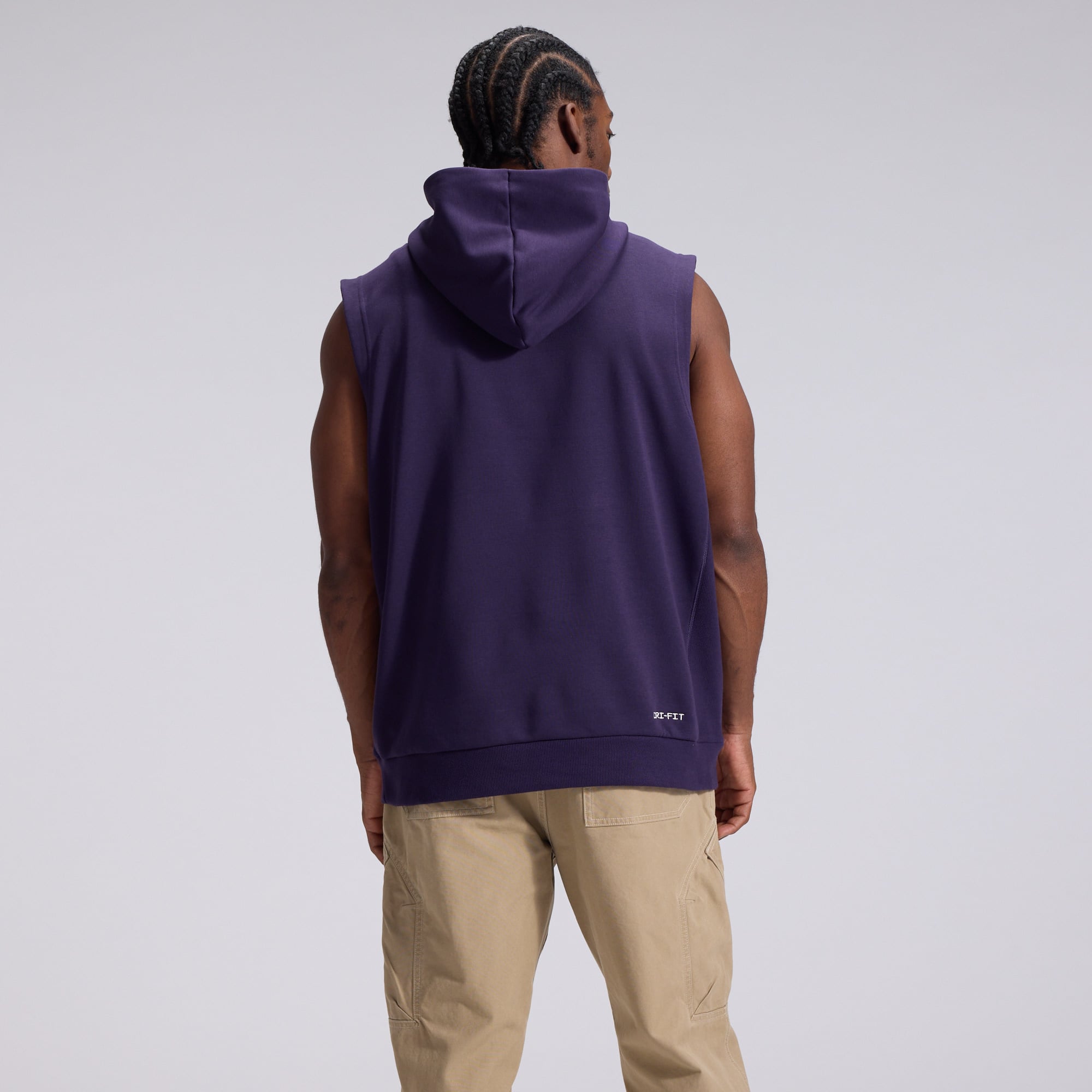 Sweat à capuche sans manches en polaire Nike pour homme, collection Rivalries 2026 des Vikings du Minnesota, violet.
