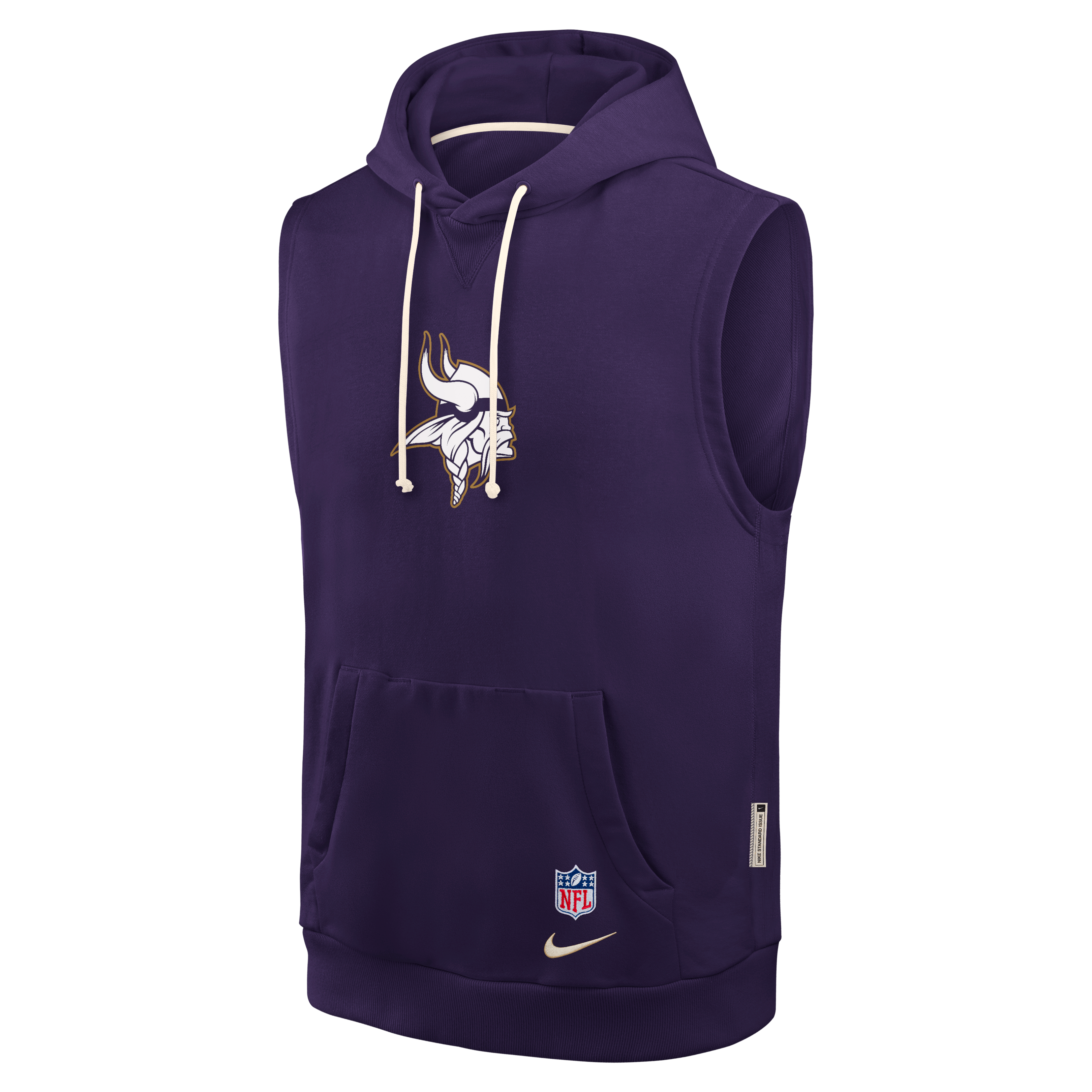 Sweat à capuche sans manches en polaire Nike pour homme, collection Rivalries 2026 des Vikings du Minnesota, violet.