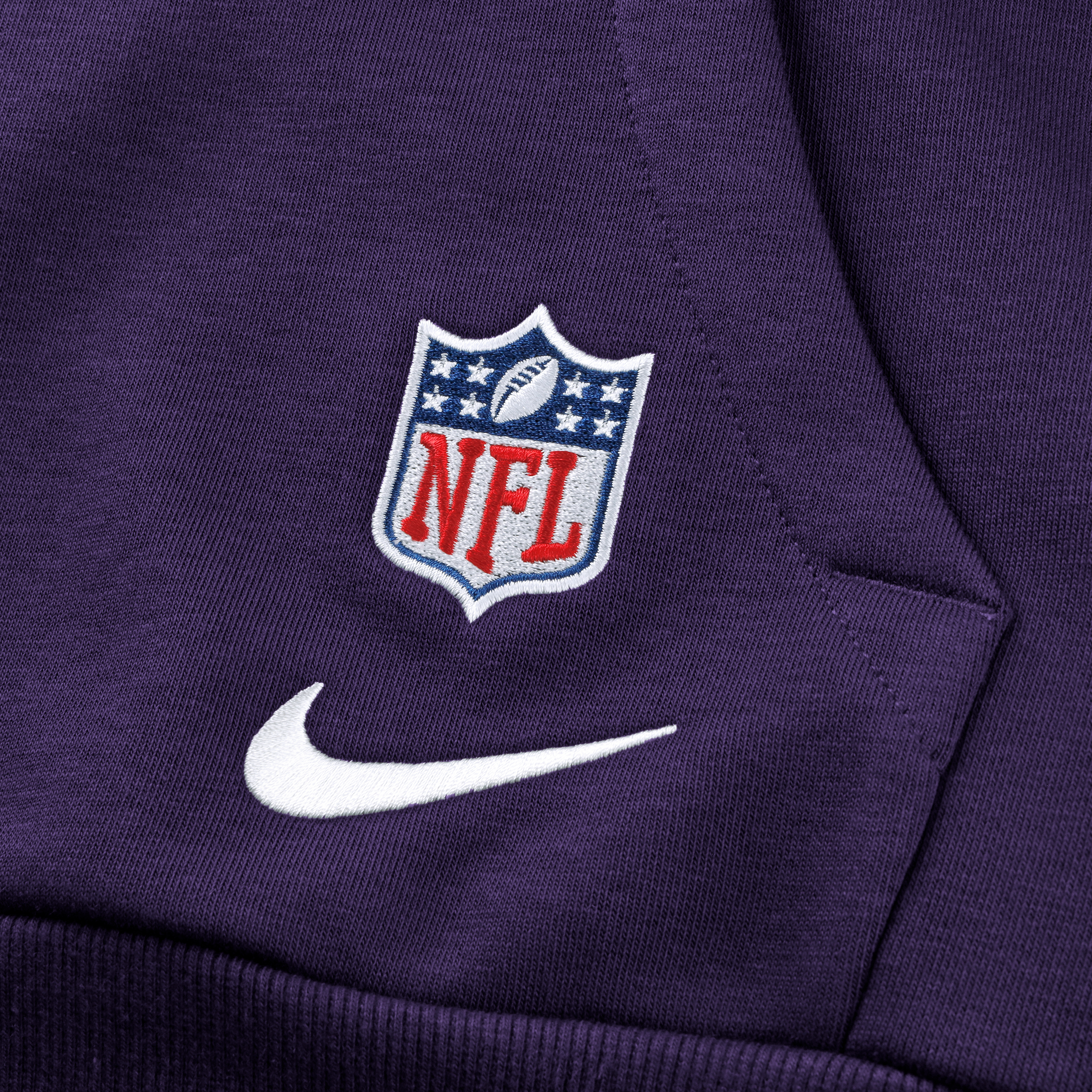 Sweat à capuche sans manches en polaire Nike pour homme, collection Rivalries 2026 des Vikings du Minnesota, violet.