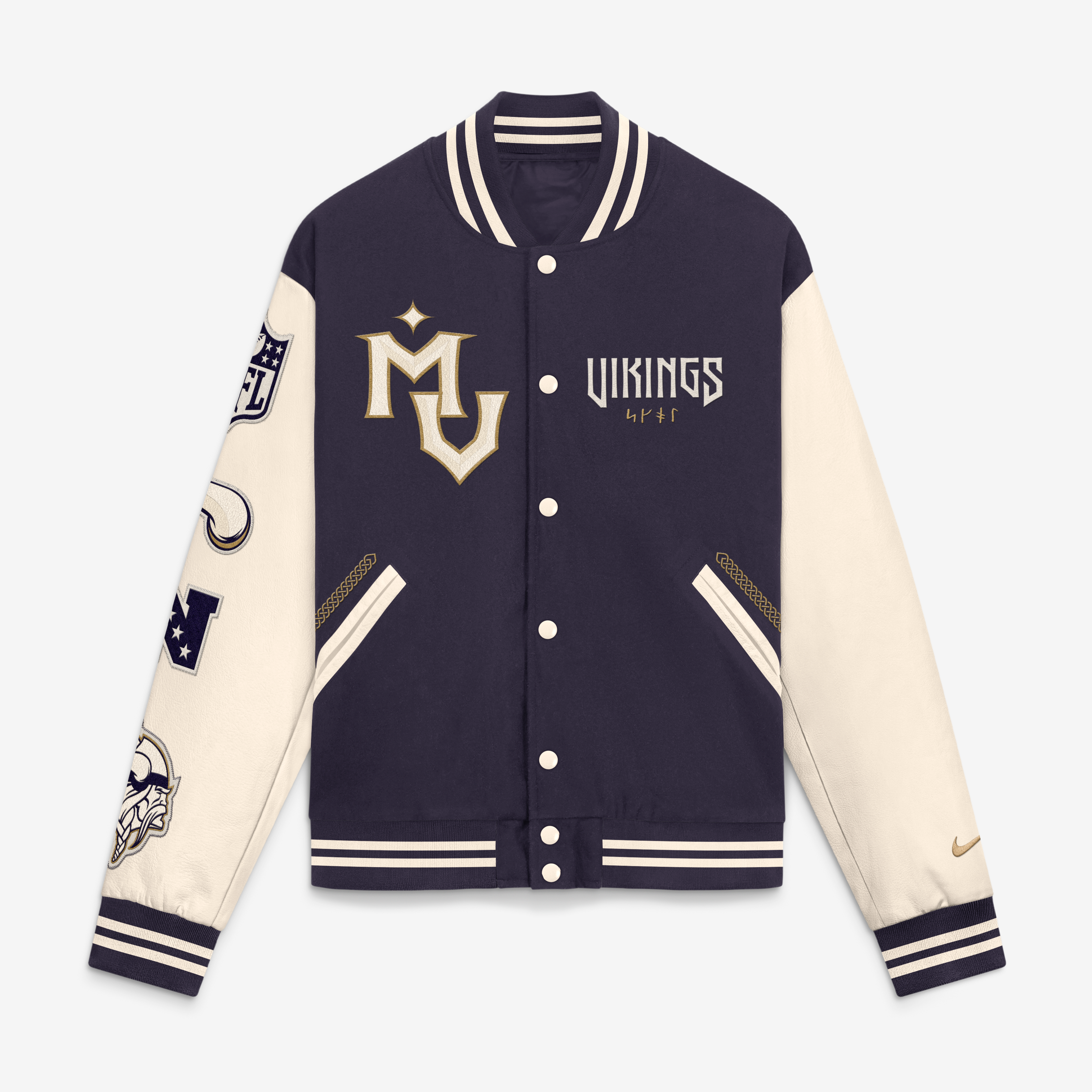 Veste universitaire Nike violette pour homme, collection Minnesota Vikings 2026 Rivalries
